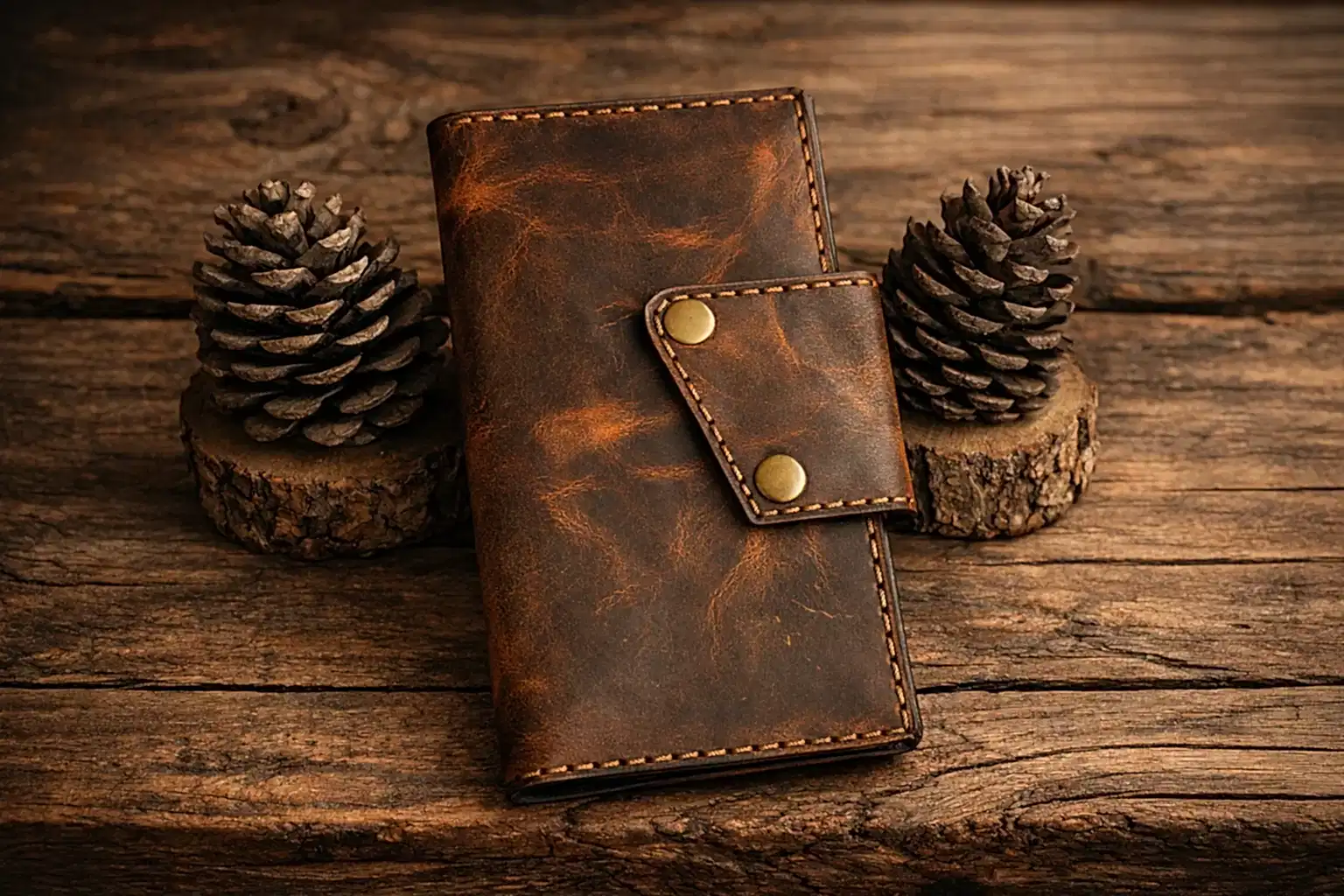 El Yapımı Deri Uzun Cüzdanlar