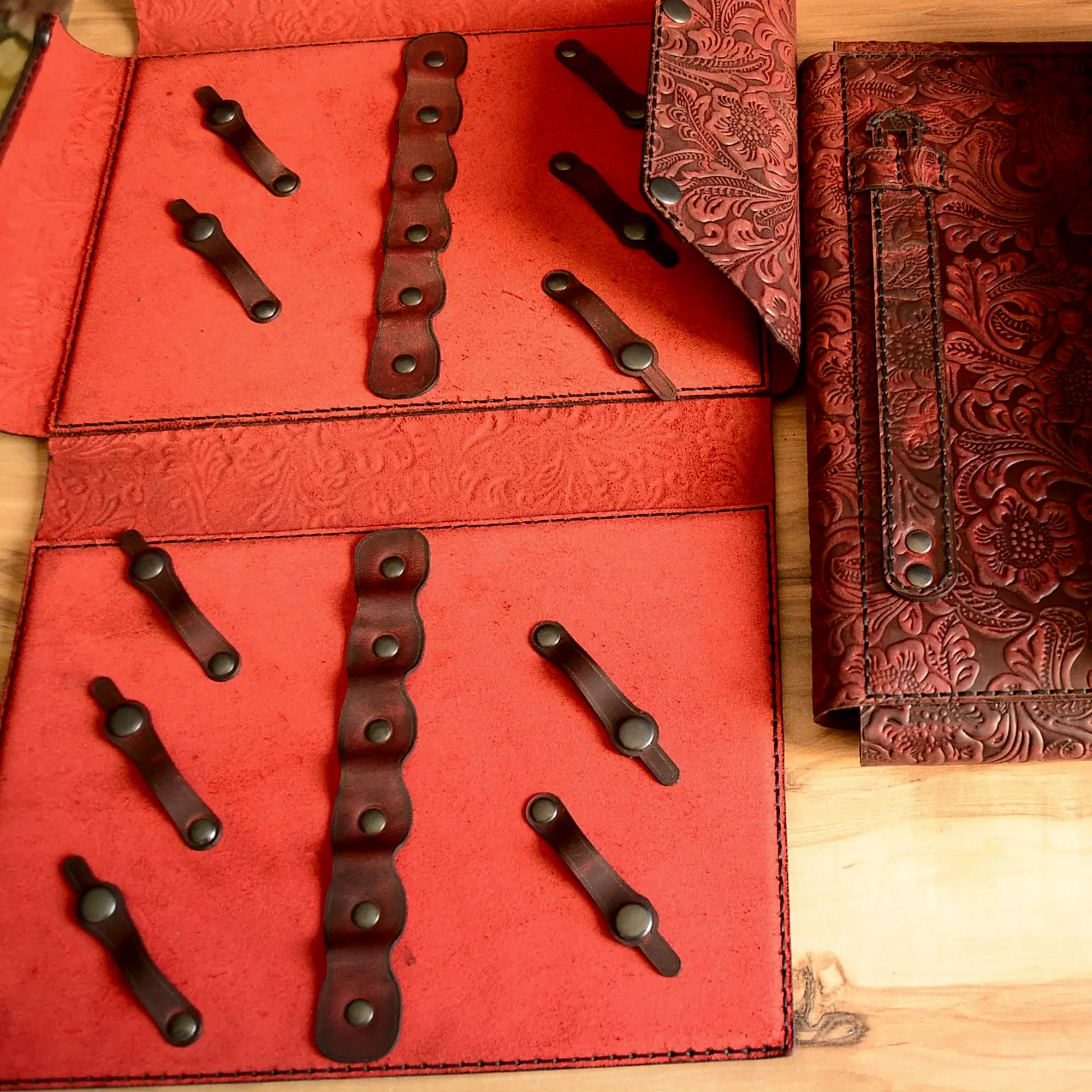 Kuaför Makas Çantası Hakiki Deri El Dikişi 10’lu