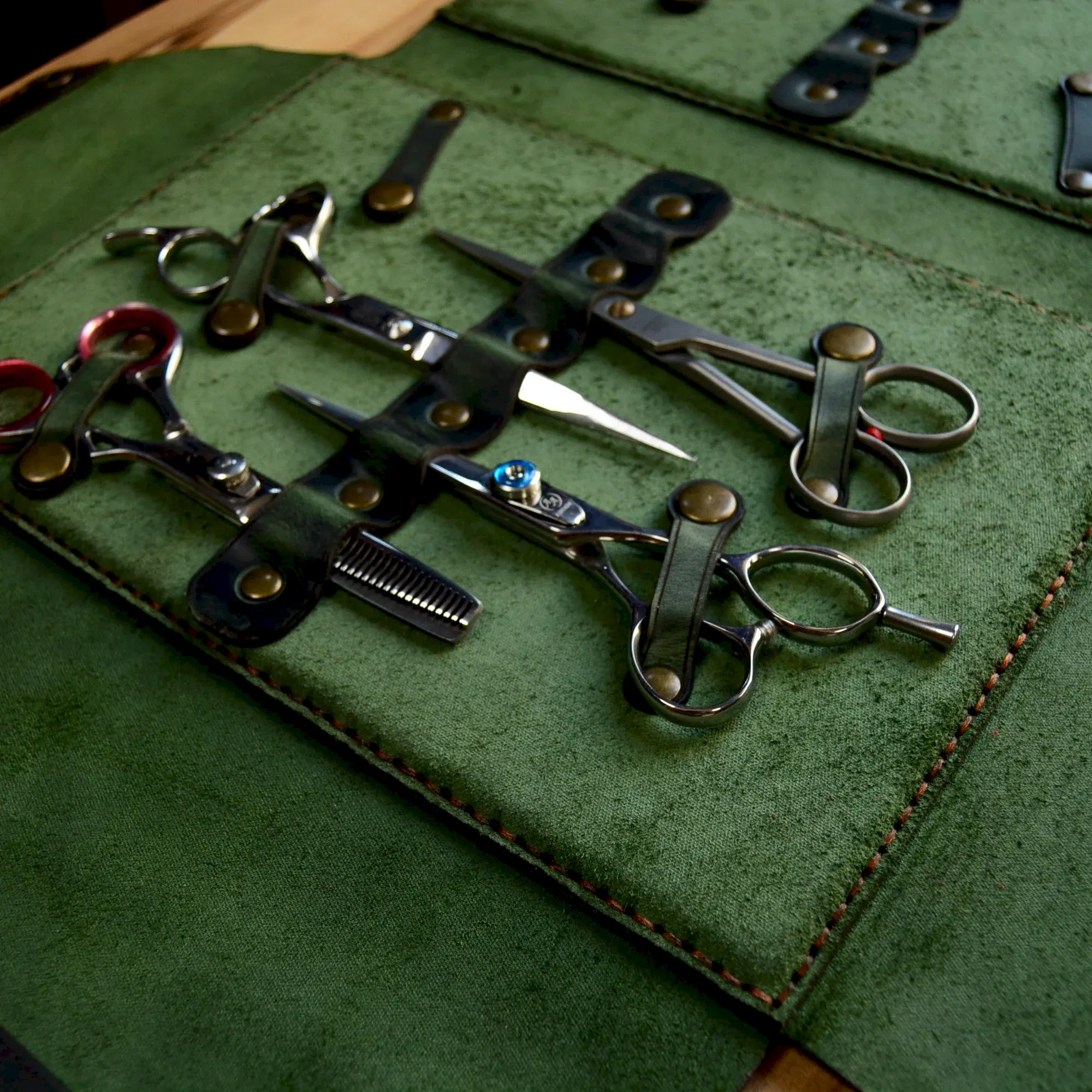 Kuaför Makas Çantası Hakiki Deri El Dikişi 10’lu