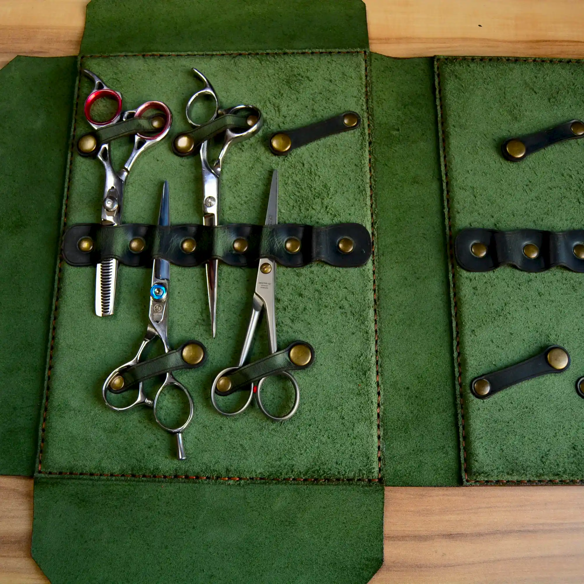 Kuaför Makas Çantası Hakiki Deri El Dikişi 10’lu