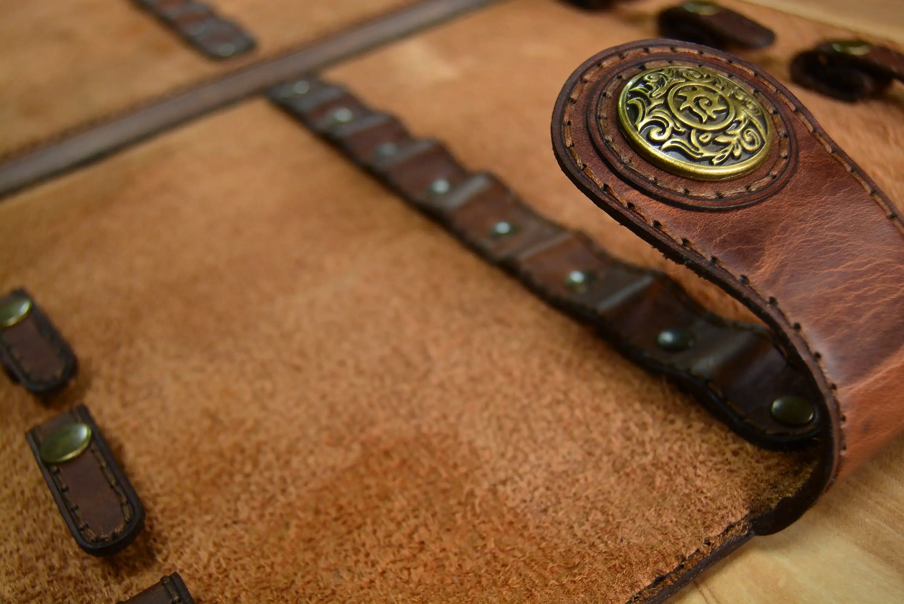 Makas Klasörü Deri Çanta Hakiki Deri El Dikişi 14’lü