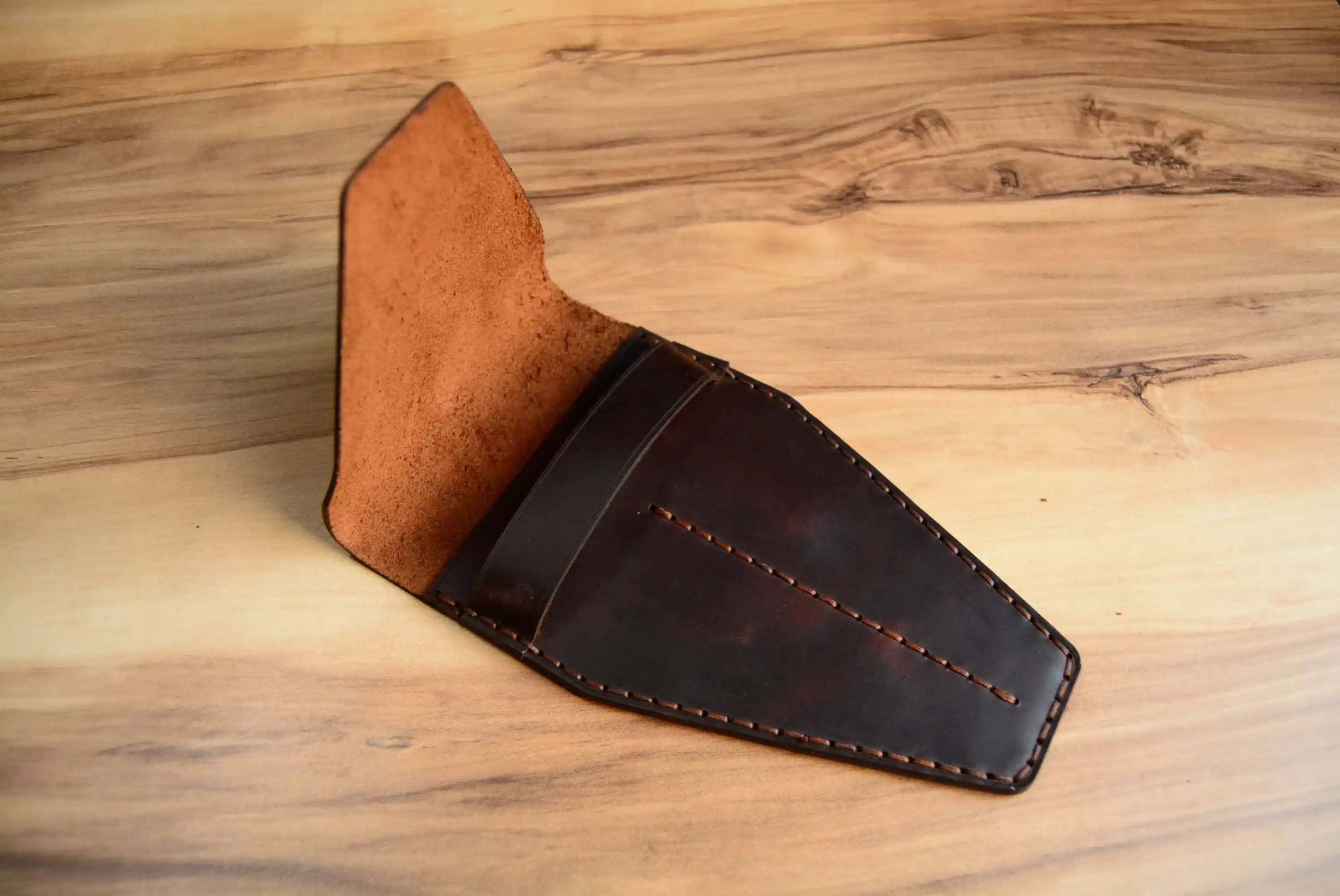 Makas Cüzdanı Deri Kılıf Hakiki Deri El Dikişi 2’li