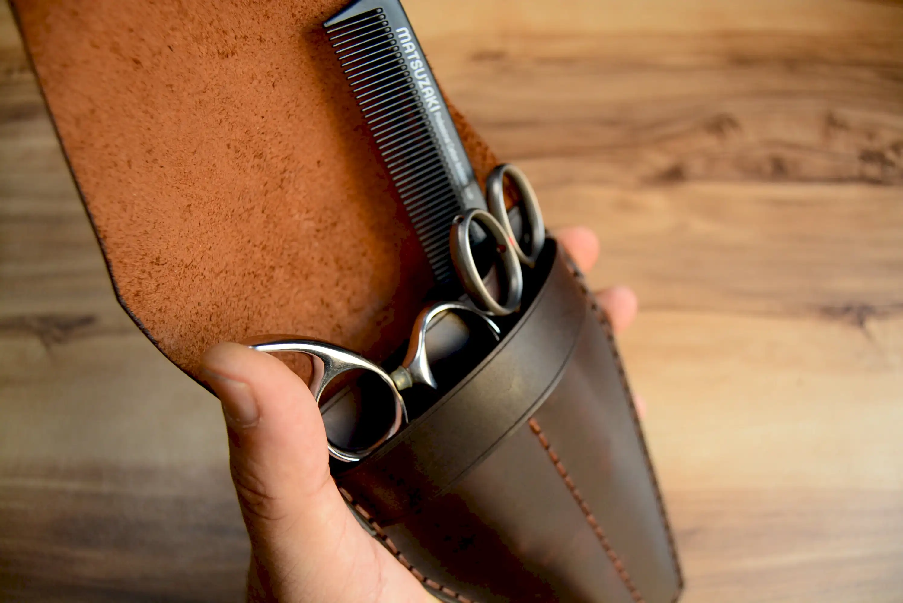 Makas Cüzdanı Deri Kılıf Hakiki Deri El Dikişi 2’li