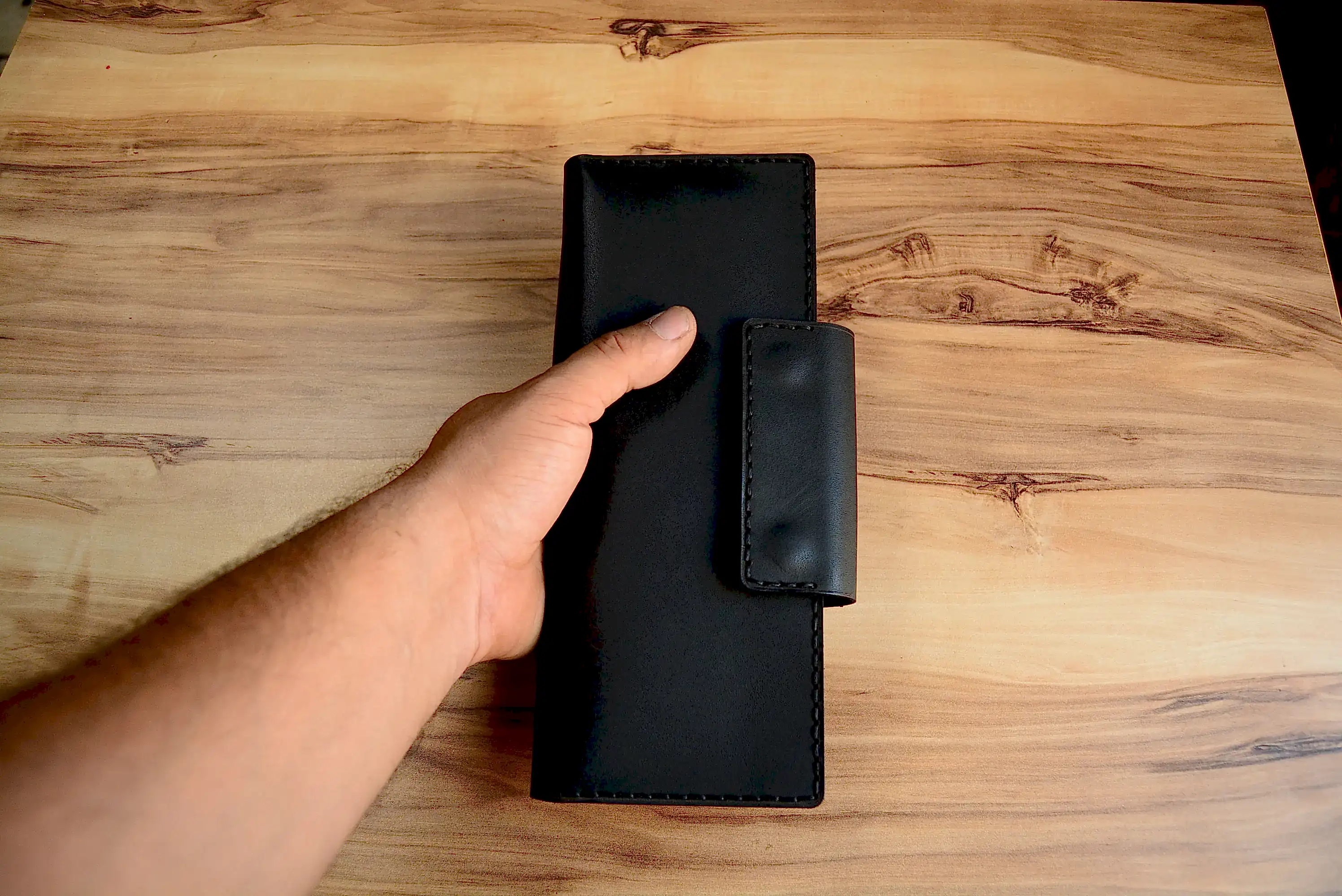 Makas Cüzdanı Deri Organizer Hakiki Deri El Dikişi