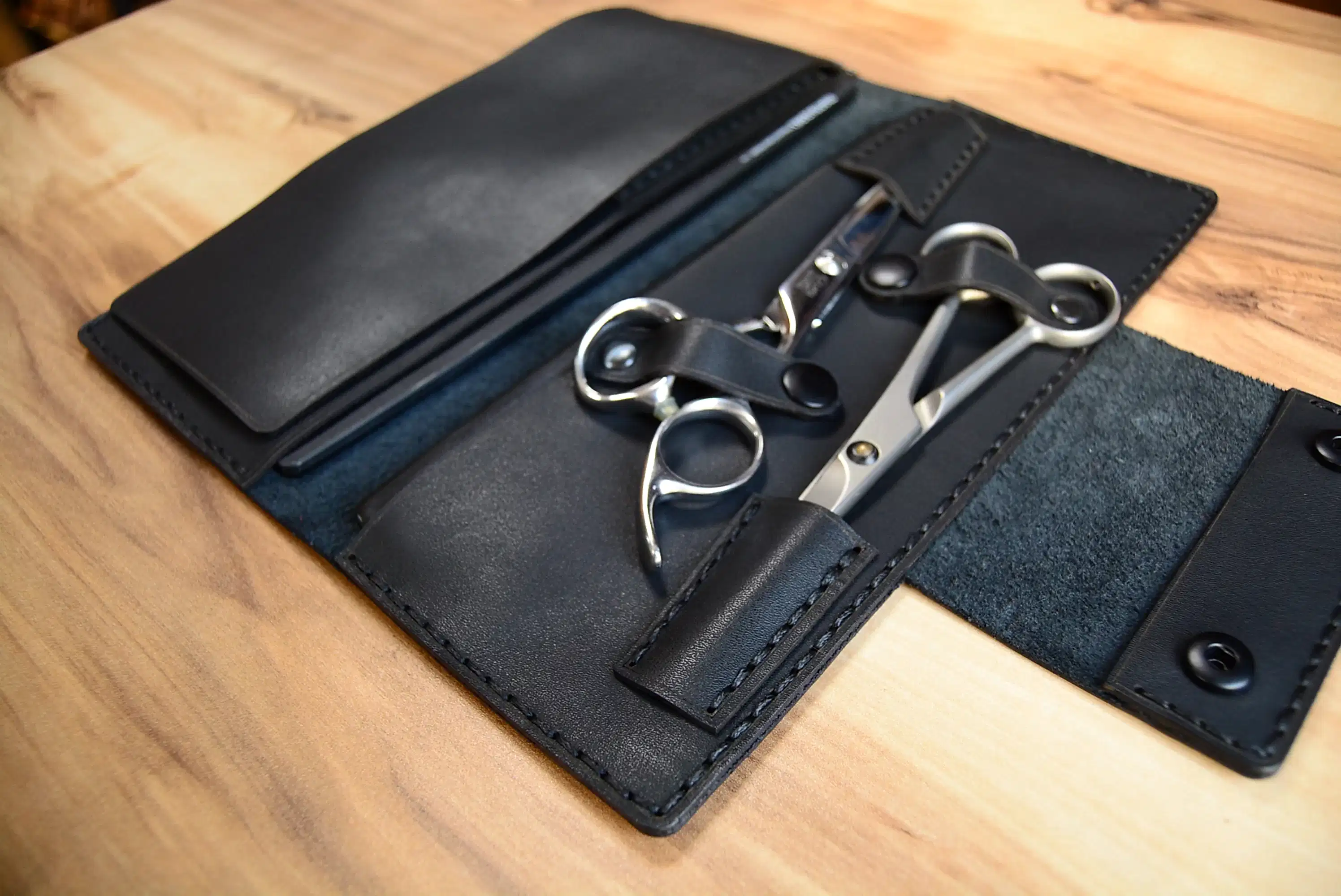 Makas Cüzdanı Deri Organizer Hakiki Deri El Dikişi