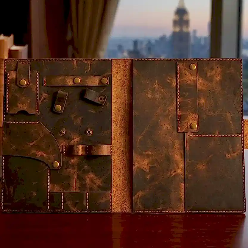 hakiki deri el yapimi hakiki deri a4 organizer & sekreterlik – çok bölmeli, ayarlanabilir çıtçıtlı profesyonel ofis organizeri