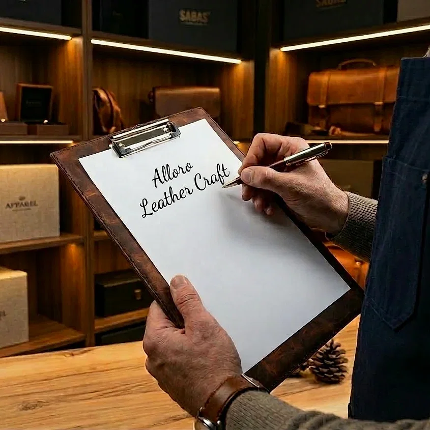 hakiki deri el yapimi hakiki deri a4 sekreterlik & clipboard – ahşap dolgulu