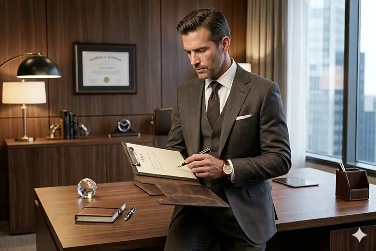 Hakiki Deri El Yapımı A5 Kapaklı Sekreterlik – Ahşap Dolgulu Clipboard, Premium Notluk