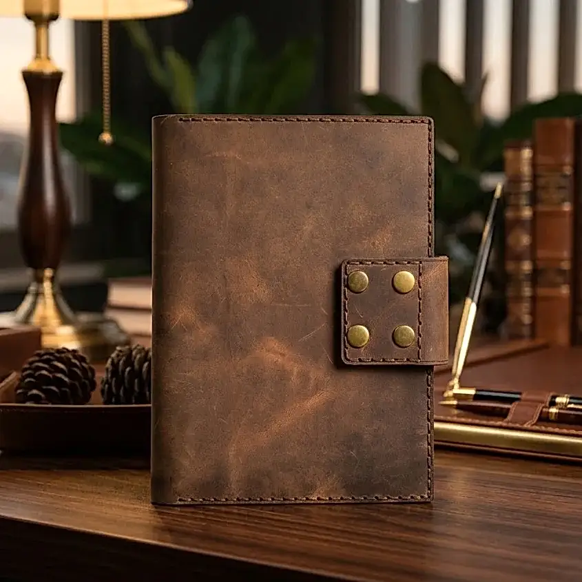 A5 Organizer Deri El Yapımı Hakiki Deri Çok Bölmeli