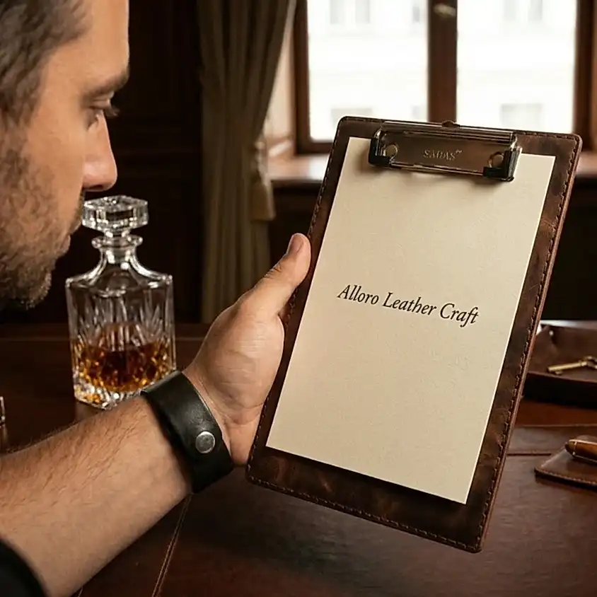 A5 Clipboard Sekreterlik Deri El Yapımı Hakiki Deri