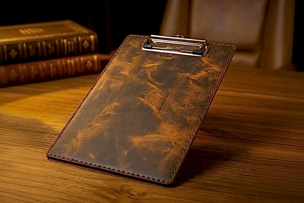 A5 Clipboard Sekreterlik Deri El Yapımı Hakiki Deri