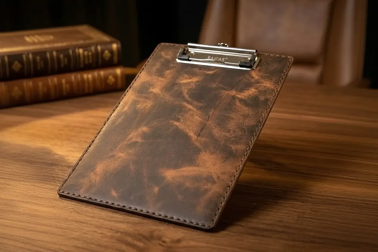 A5 Clipboard Sekreterlik Deri El Yapımı Hakiki Deri
