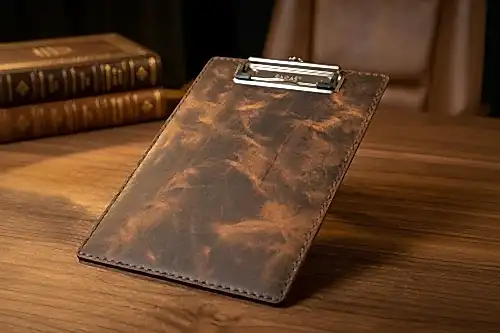 A5 Clipboard Sekreterlik Deri El Yapımı Hakiki Deri