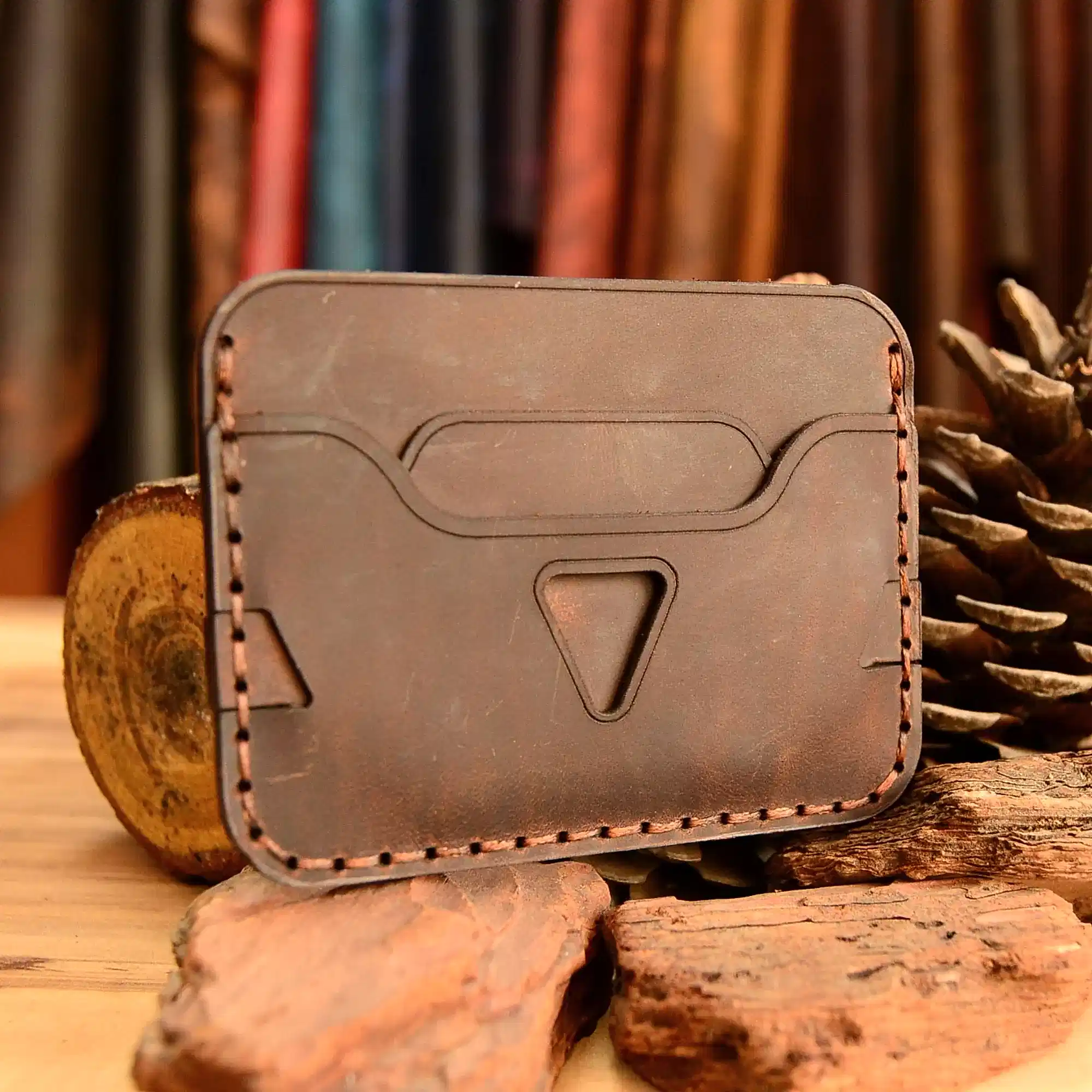 hakiki deri el yapimi agave kartlık