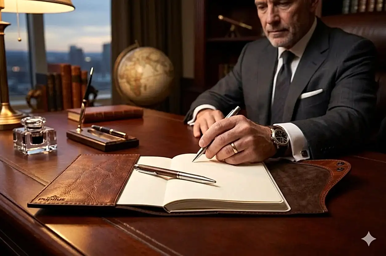 Hakiki Deri Ajanda Kılıfı V-1 El Dikişi Çıtçıtlı Kişisel