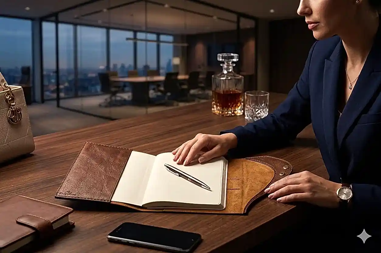 Hakiki Deri Ajanda Kılıfı V-1 El Dikişi Çıtçıtlı Kişisel