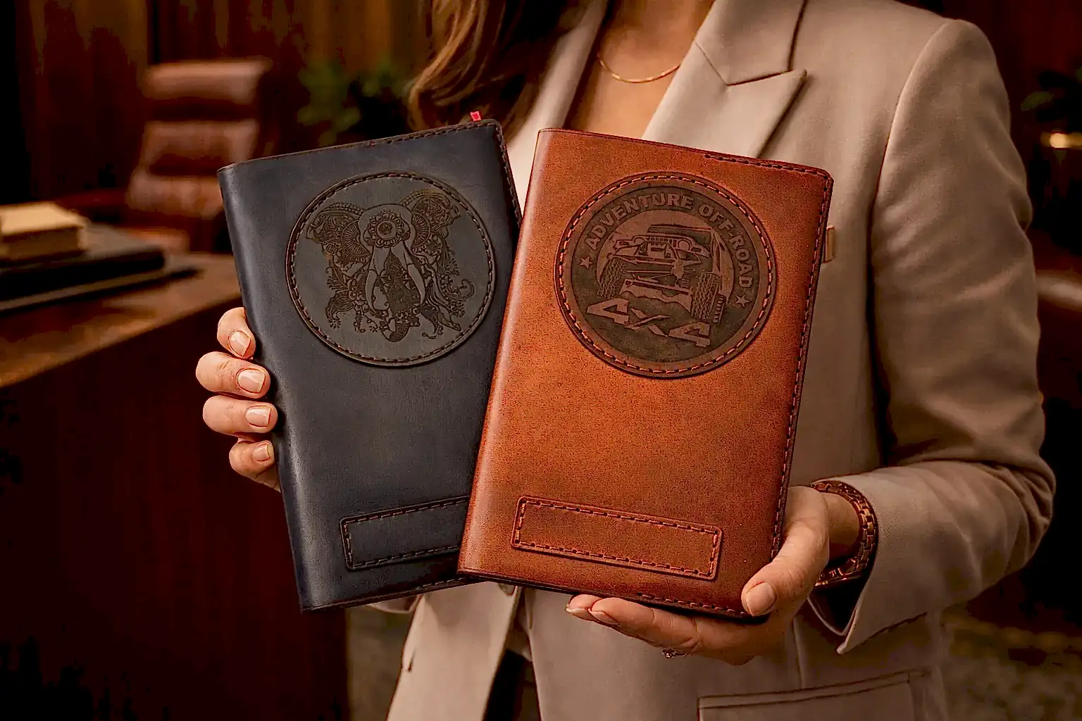 Hakiki Deri Ajanda Kılıfı V-3 El Dikişi Kişiselleştirilebilir