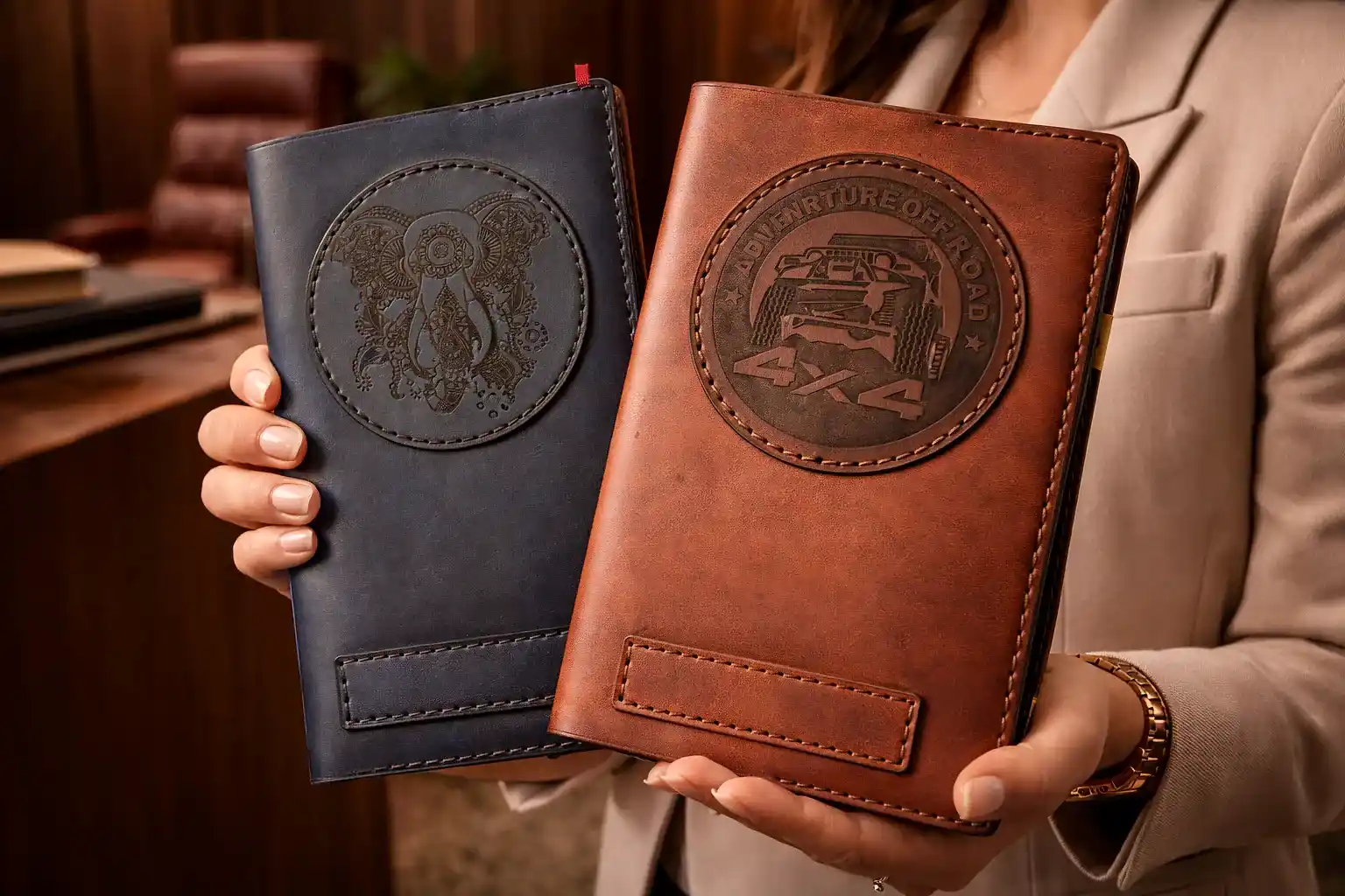 Hakiki Deri Ajanda Kılıfı V-3 El Dikişi Kişiselleştirilebilir