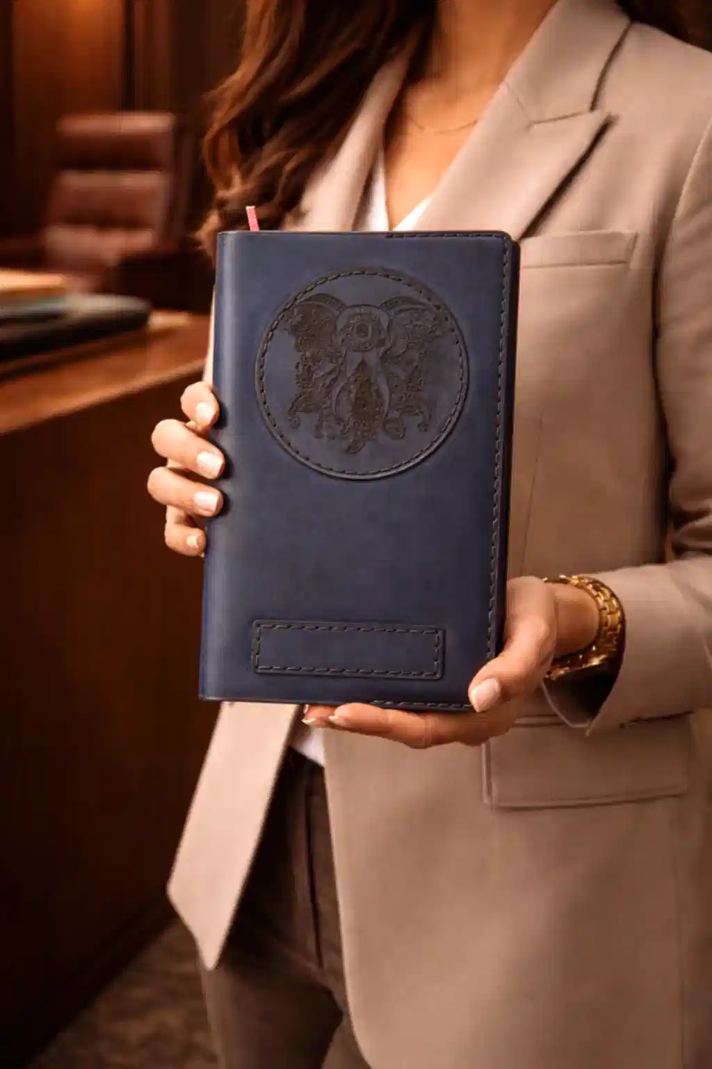 Hakiki Deri Ajanda Kılıfı V-3 El Dikişi Kişiselleştirilebilir