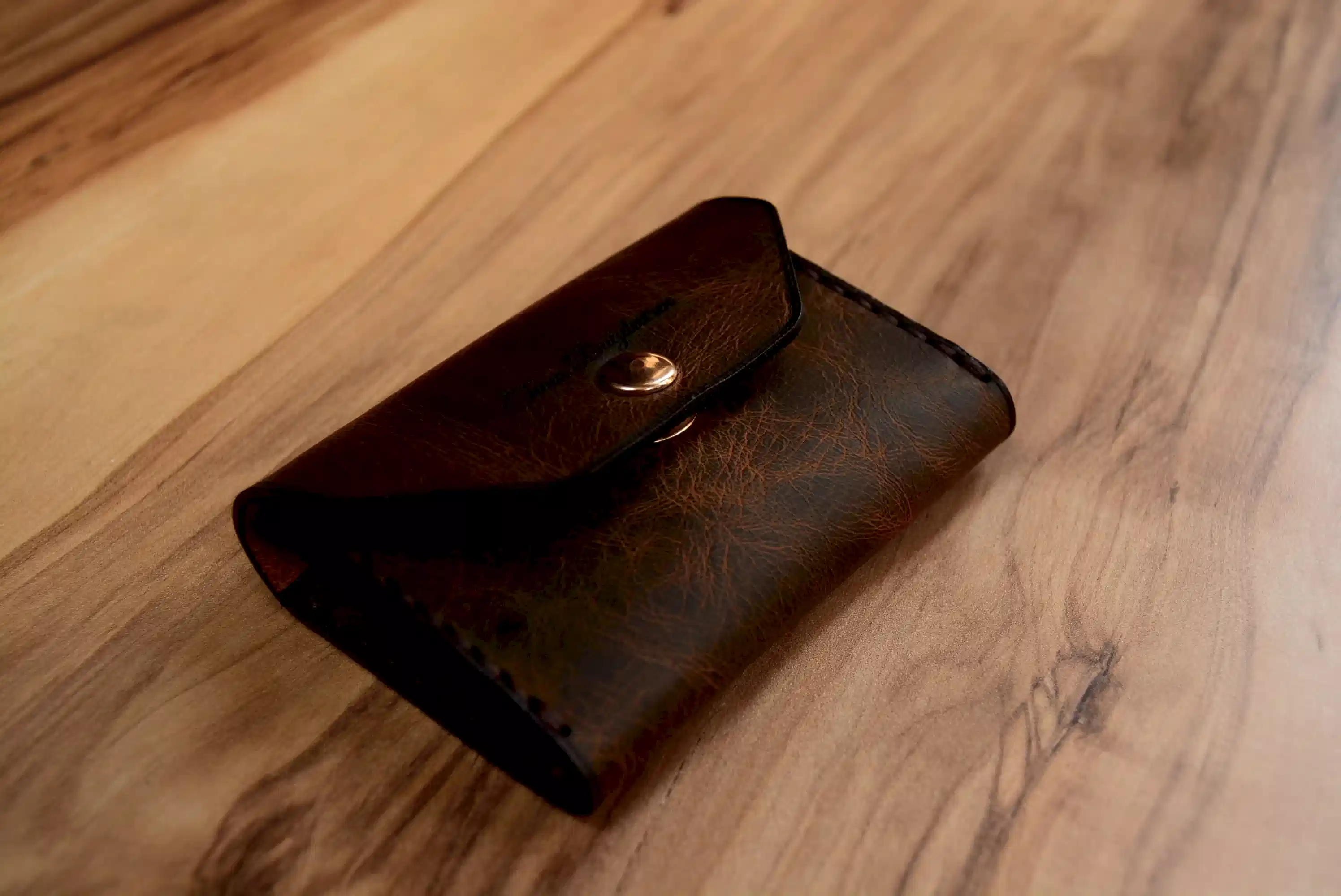 Akordiyon Kartlık Hakiki Deri El Yapımı