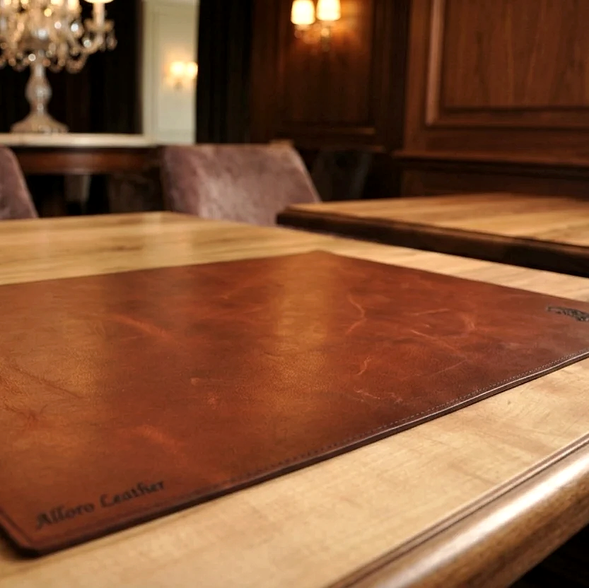 Amerikan Servis - Placemat - Deri El Yapımı Hakiki Deri 45x30 cm
