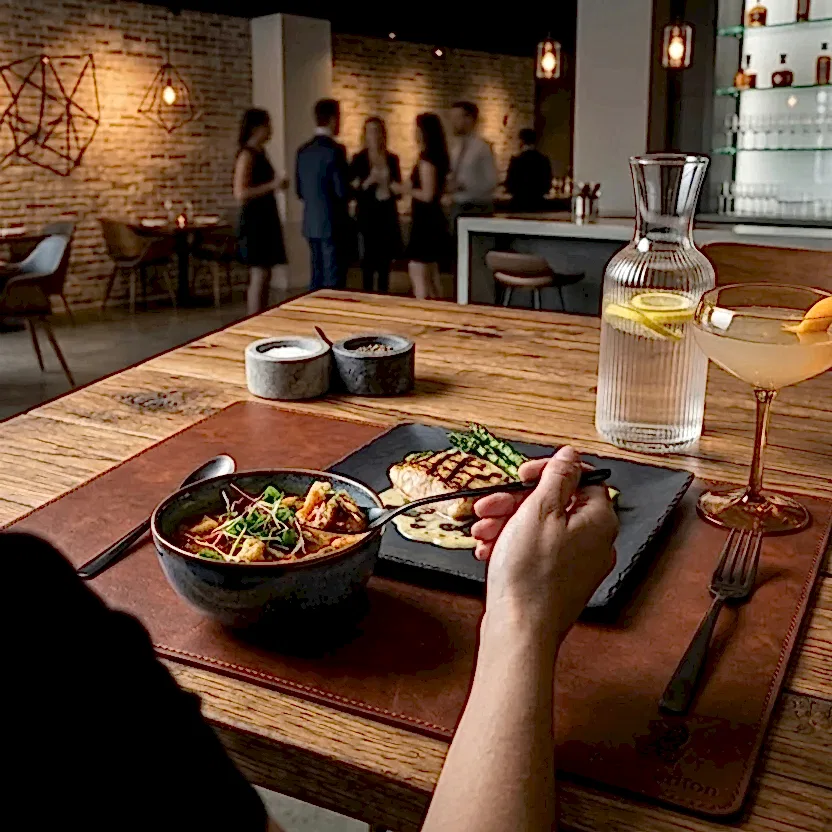 Amerikan Servis - Placemat - Deri El Yapımı Hakiki Deri 45x30 cm