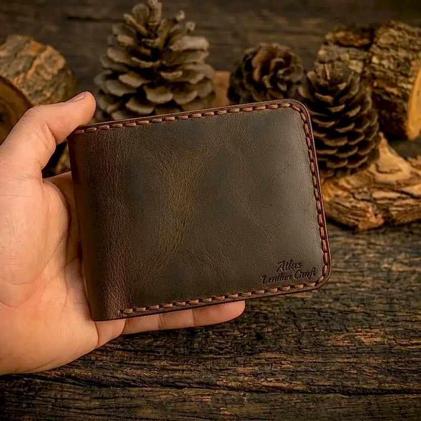 Ares Cüzdan Katlanır Tasarım Hakiki Deri El Yapımı