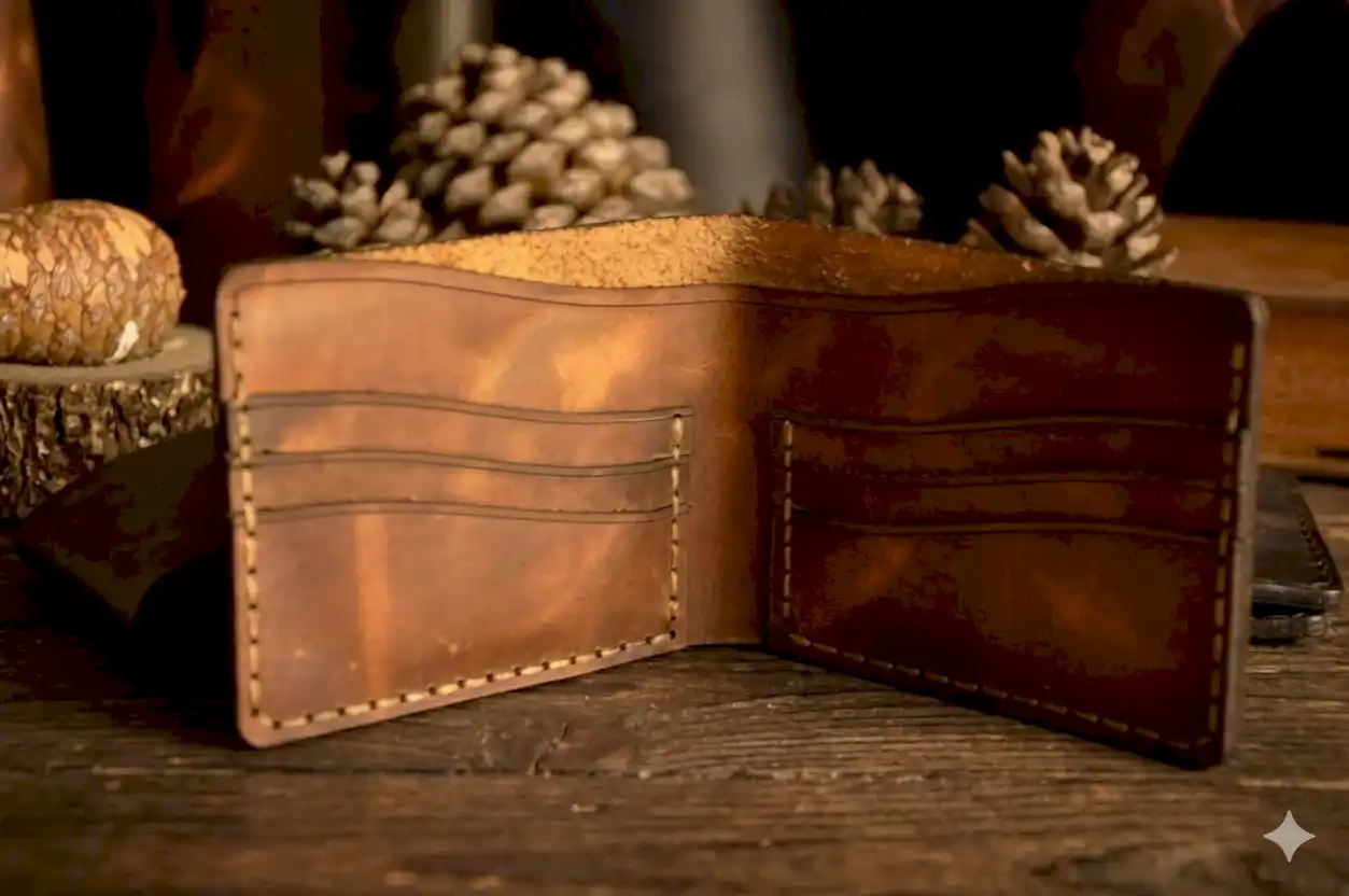 Asteria Cüzdan Bifold Tasarım Hakiki Deri El Yapımı