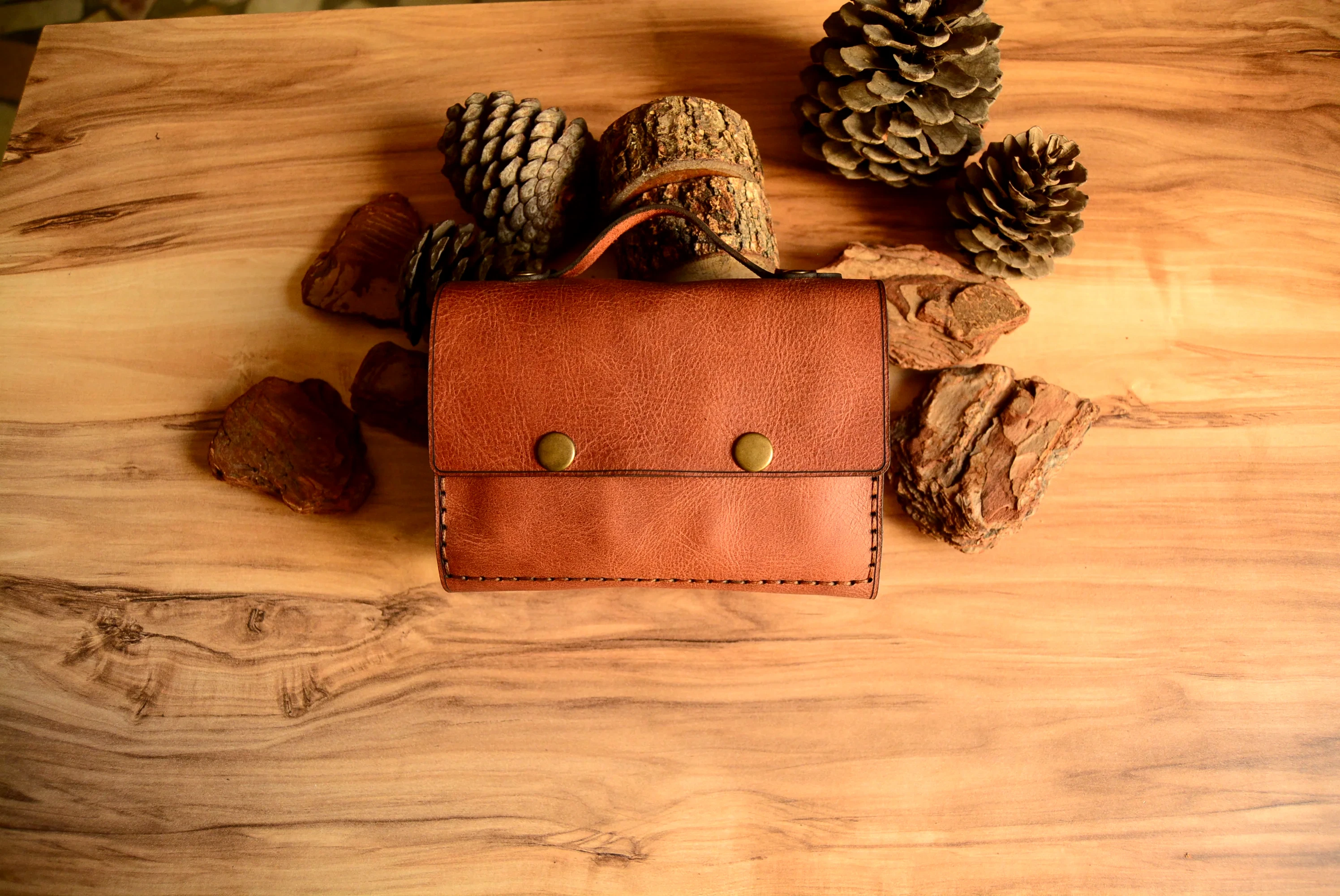 Deri Kamp Baharatlık & Sosluk Seti Hakiki Deri El Dikişi 8’li