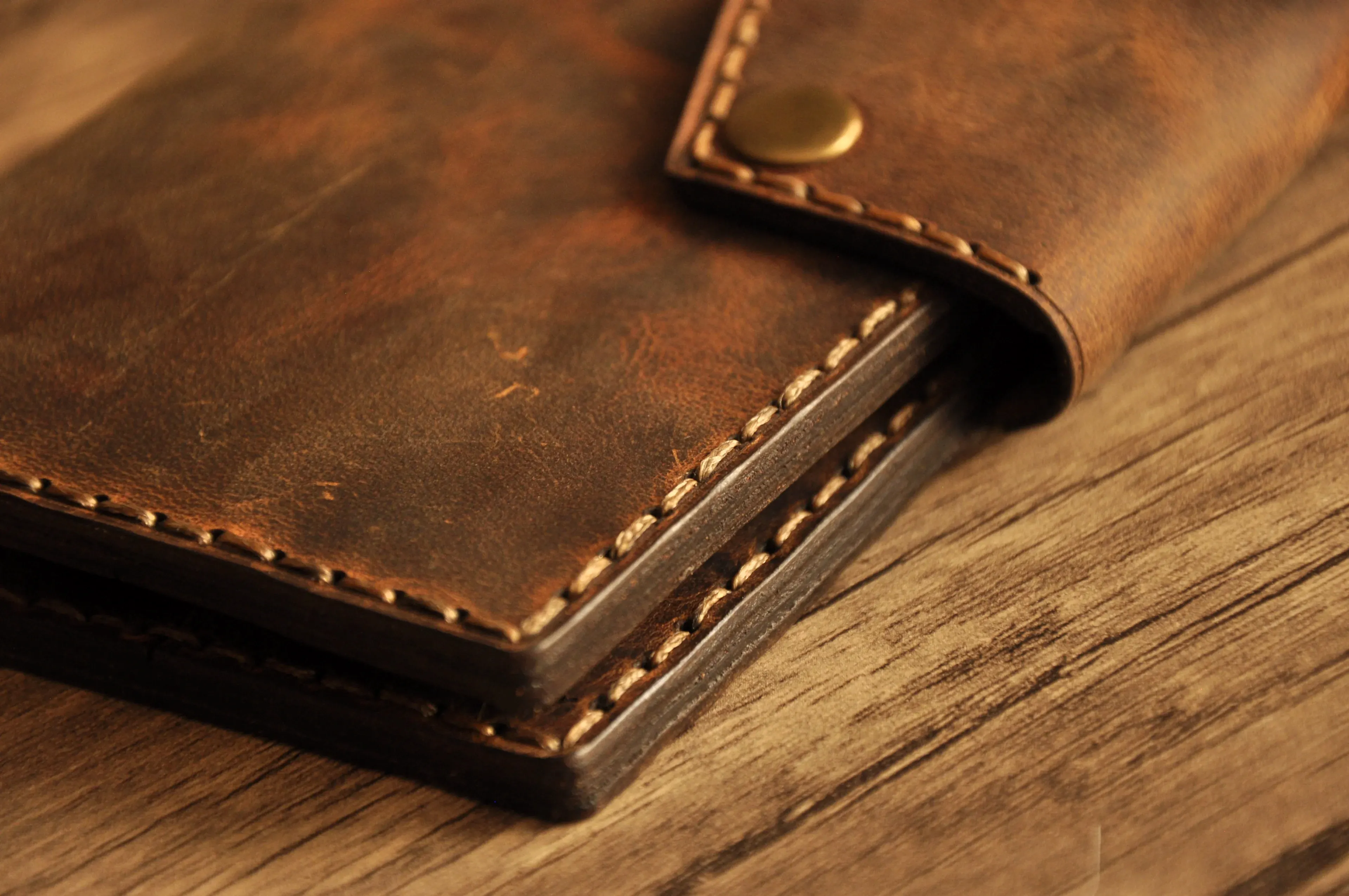 Balpeteği Hakiki Deri El Yapımı Uzun Cüzdan