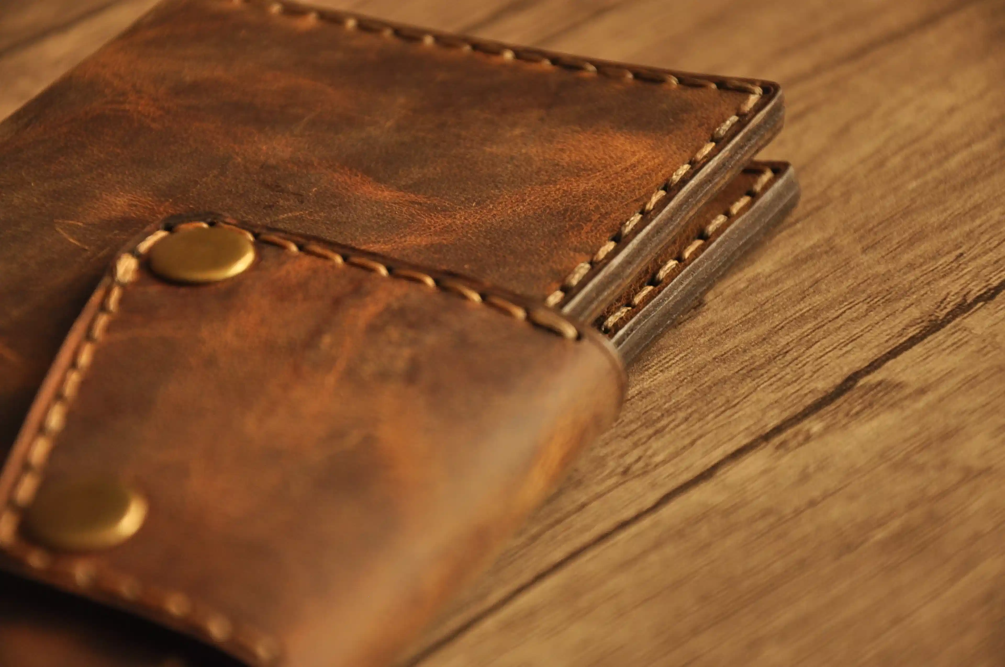 Balpeteği Hakiki Deri El Yapımı Uzun Cüzdan