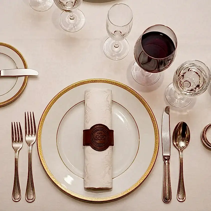 Deri Bez Peçete Yüzüğü El Yapımı Hakiki Deri Lüks Sunum