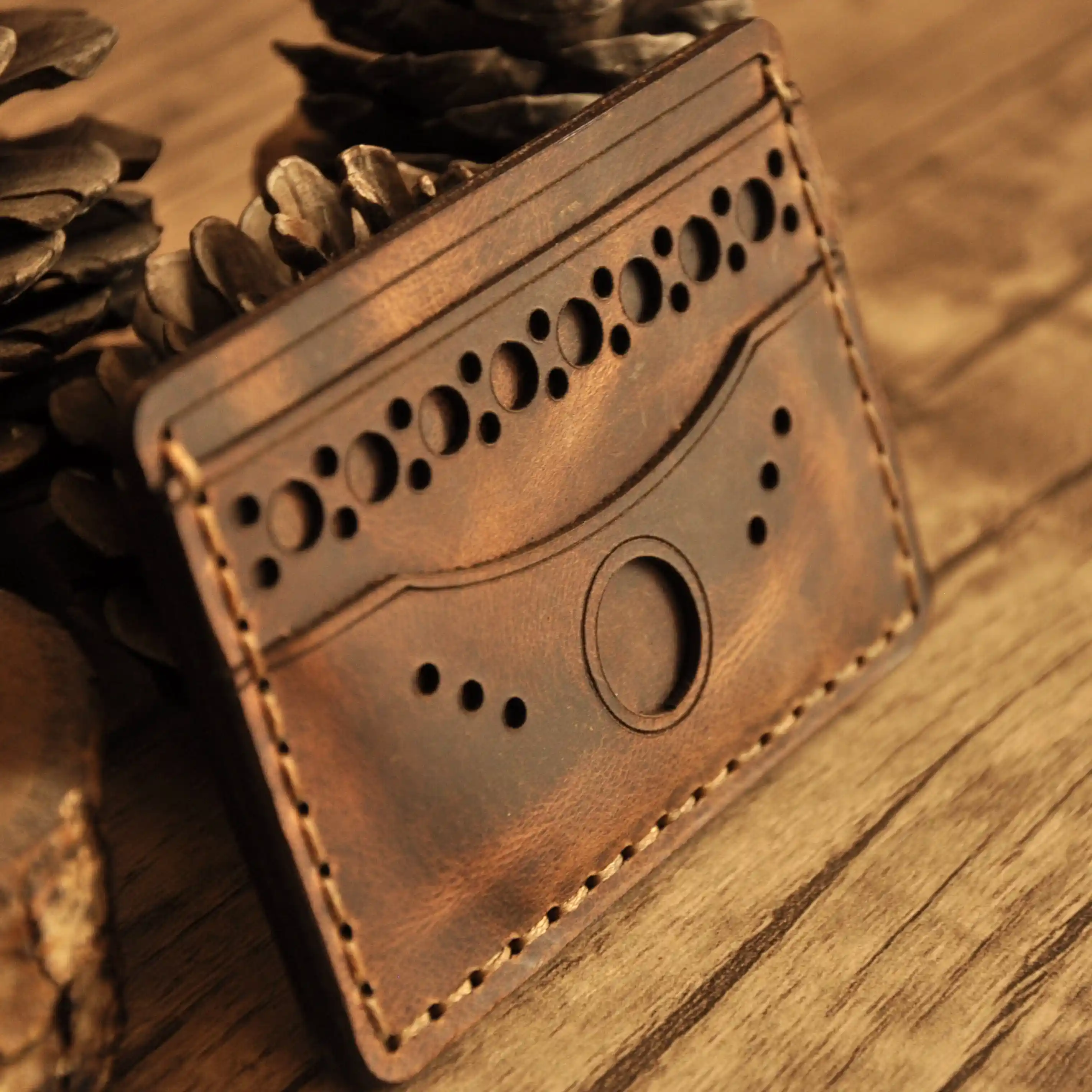 Bubble Kartlık Hakiki Deri El Yapımı