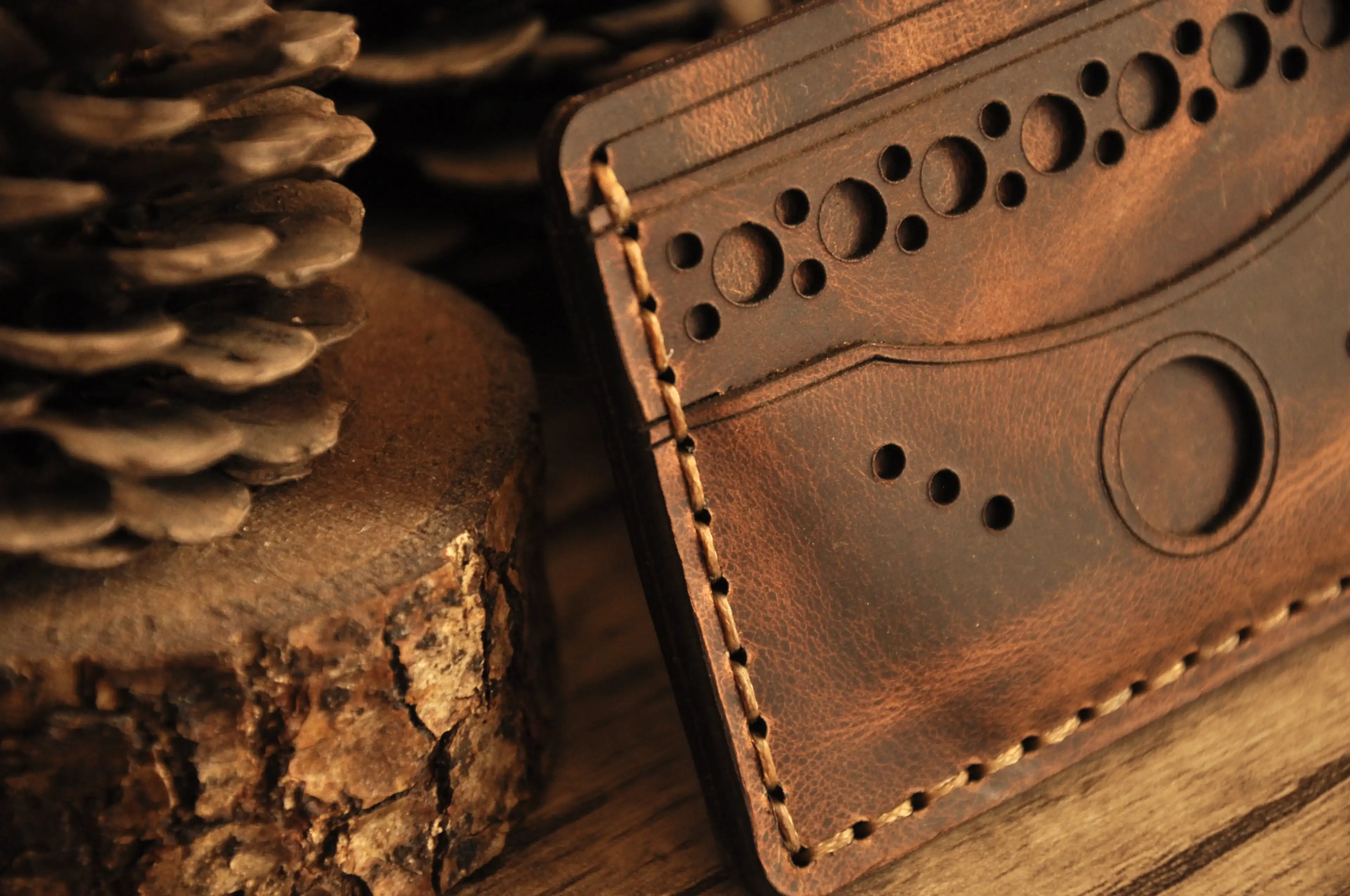 Bubble Kartlık Hakiki Deri El Yapımı