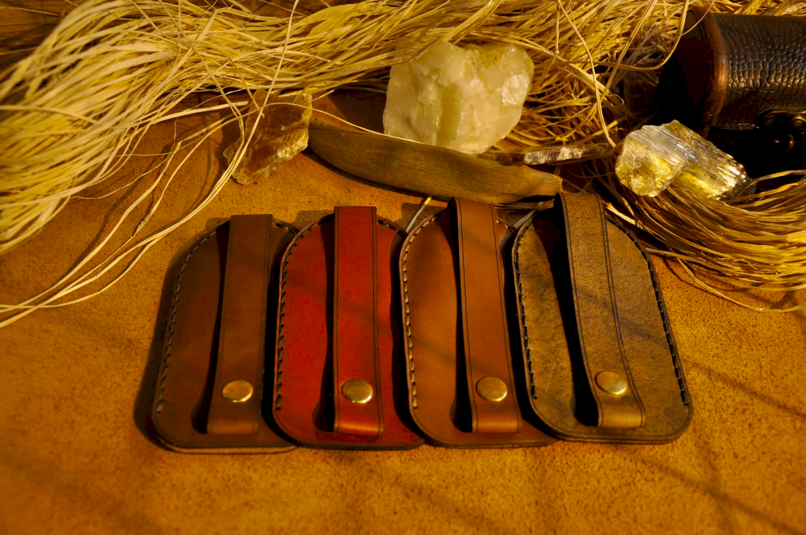 Deri Çekmeli Anahtarlık Hakiki Deri El Yapımı Kapaklı