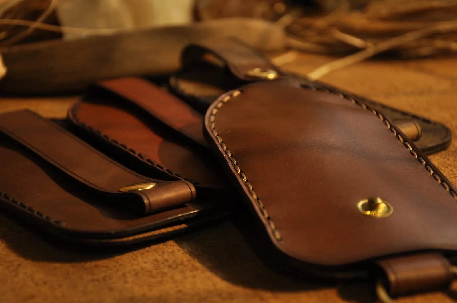 Deri Çekmeli Anahtarlık Hakiki Deri El Yapımı Kapaklı