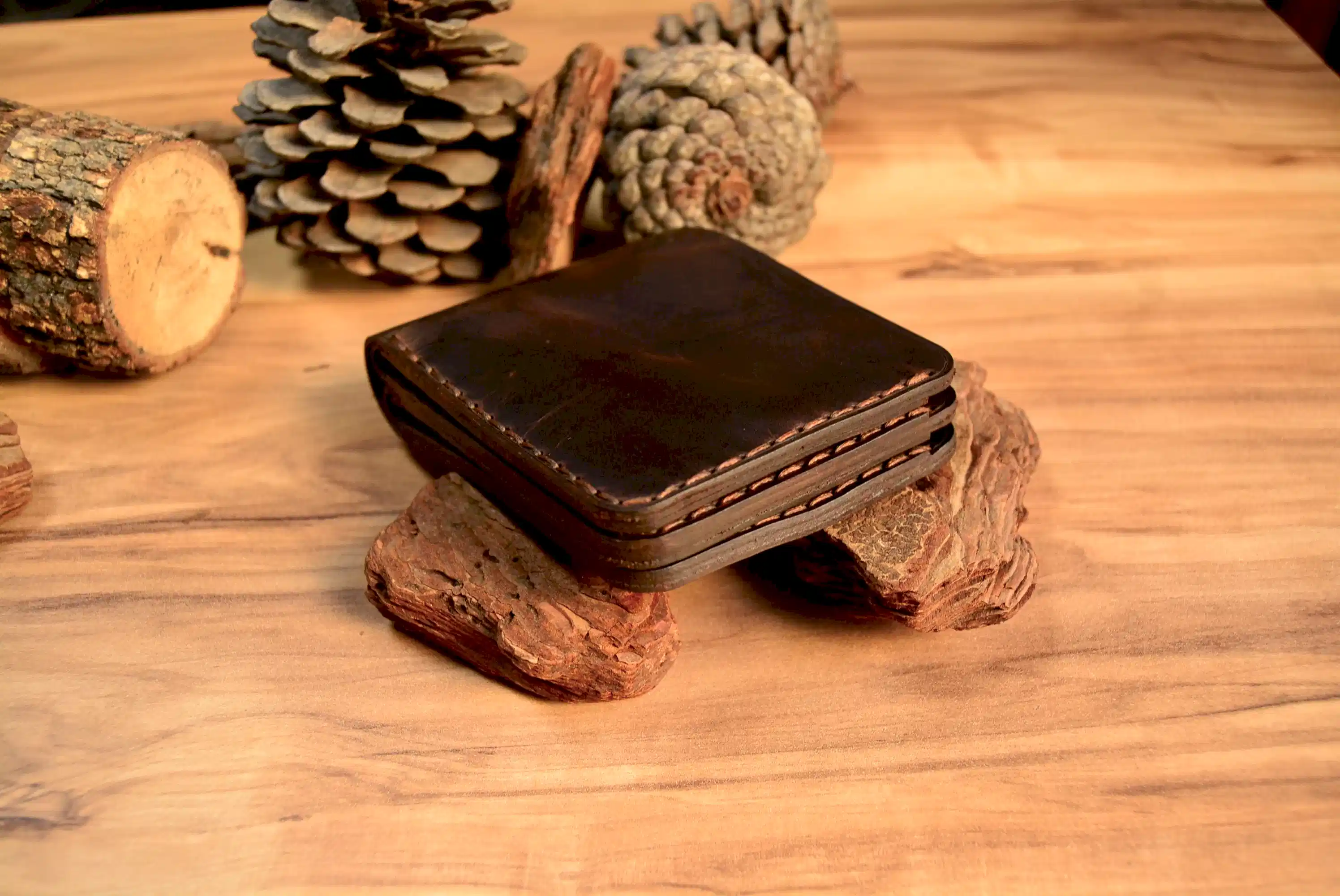 Cerberus Bifold Deri Cüzdan El Yapımı Hakiki Deri