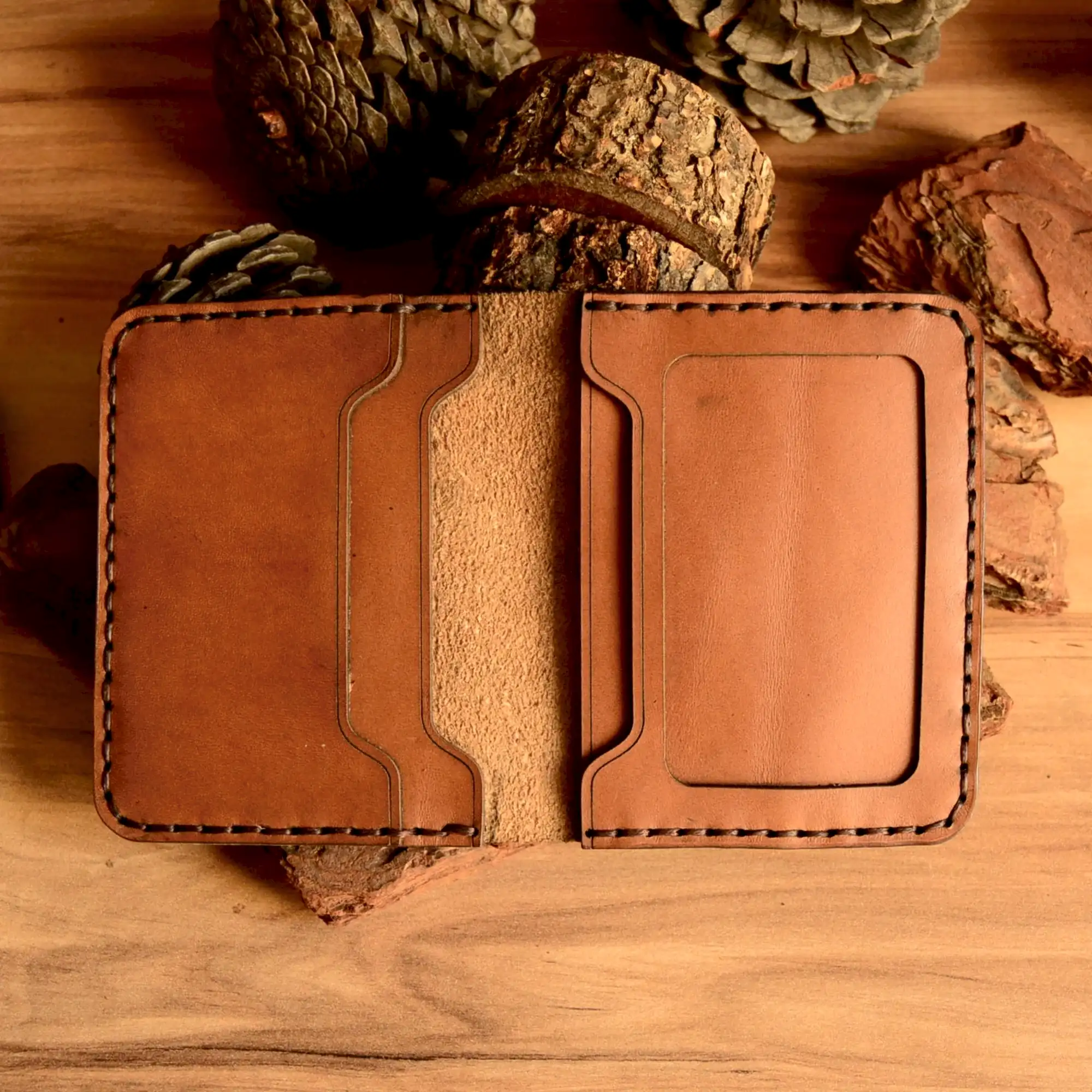 hakiki deri el yapimi chicago deri kartlık