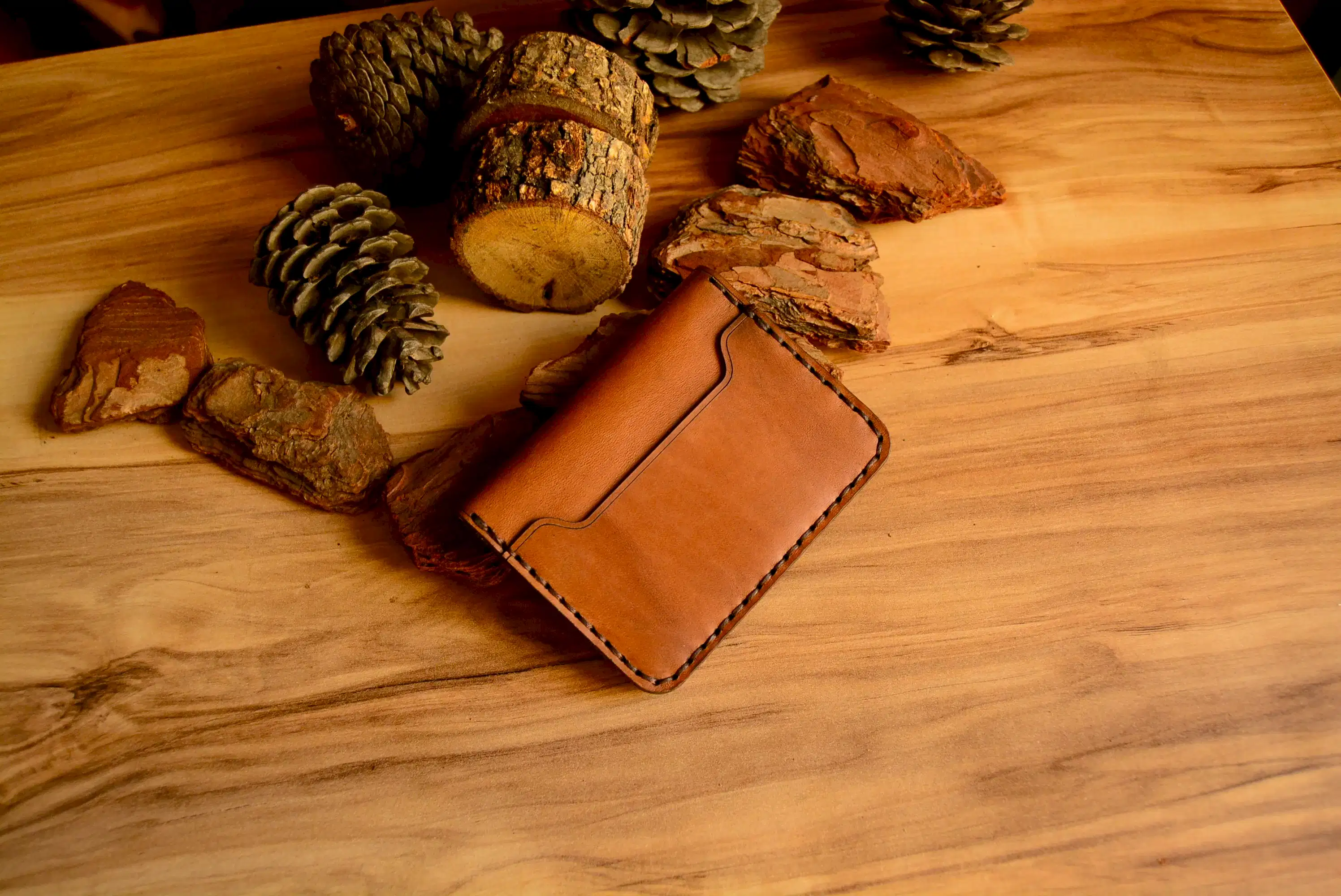 Chicago Kartlık Bifold Tasarım Hakiki Deri El Yapımı