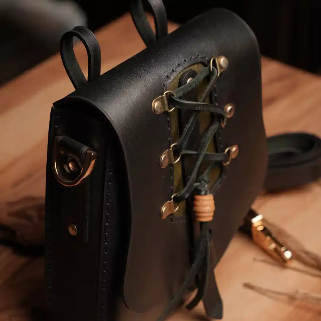 Corset Mini Çanta El Yapımı Hakiki Deri Omuz Askılı