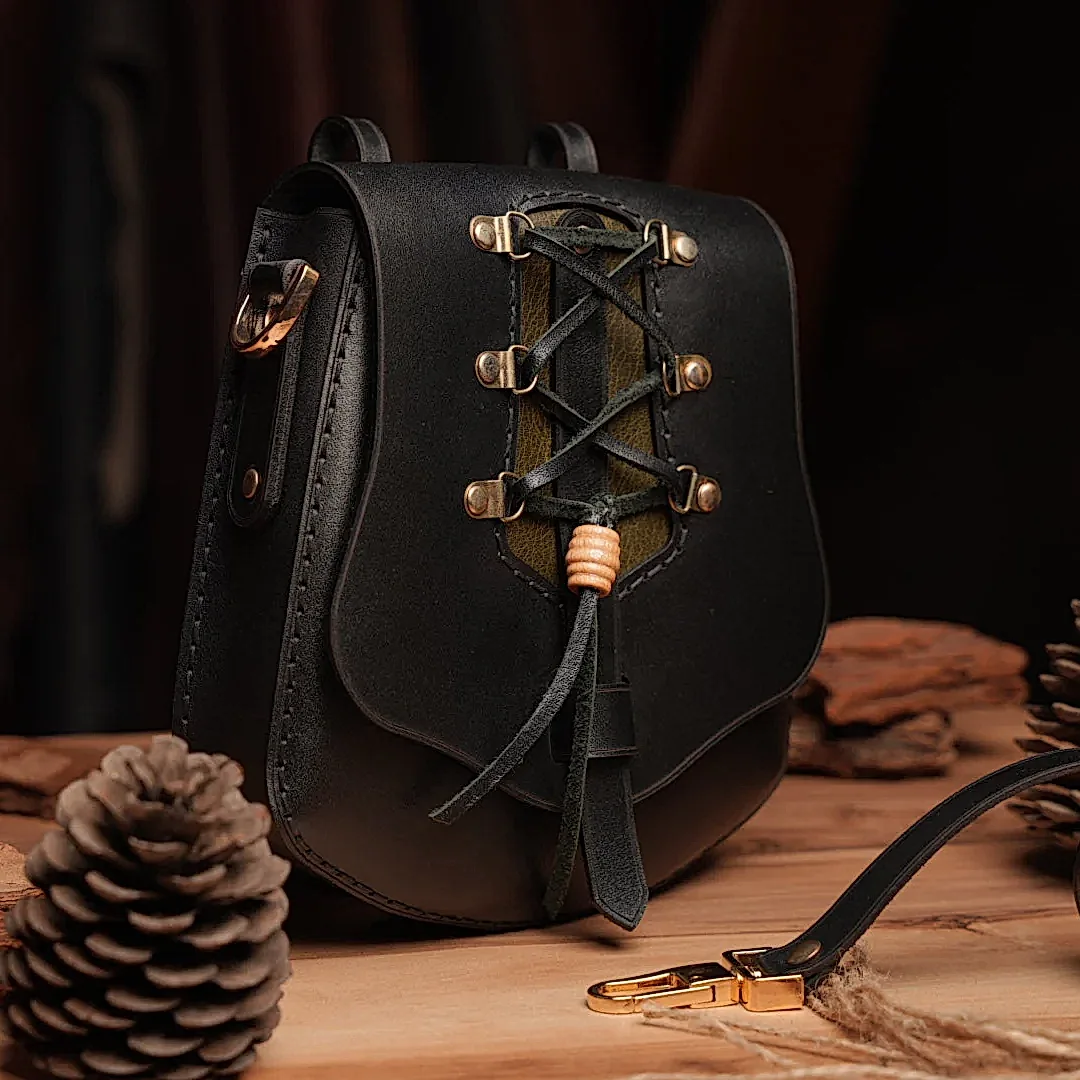 Corset Mini Çanta El Yapımı Hakiki Deri Omuz Askılı