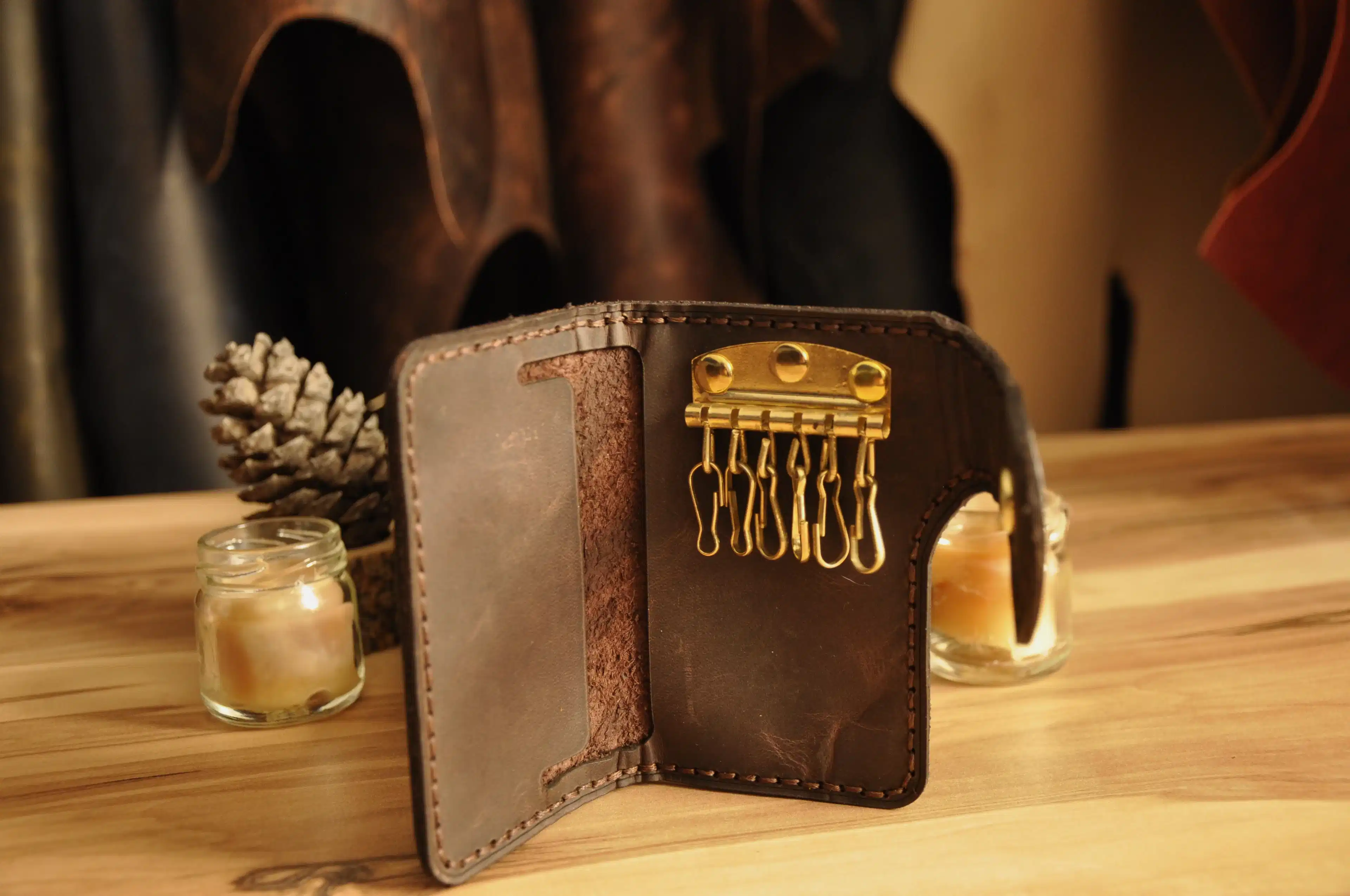 Cowboy Deri Anahtar Organizer Hakiki Deri El Yapımı