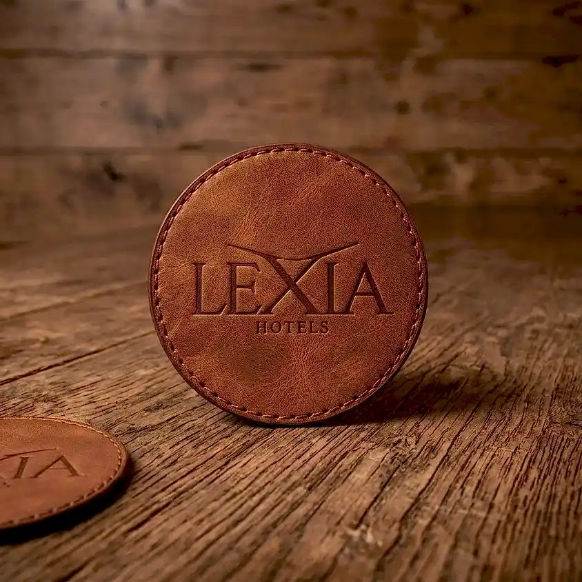 Deri Bardak Altlığı El Dikişi Hakiki Deri 10x10 cm| Lazer veya Klişe Logo Baskı Yapılabilir