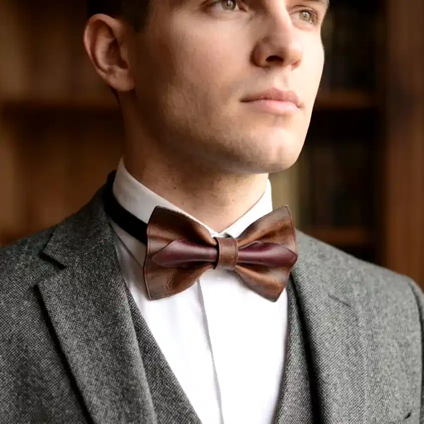 hakiki deri el yapimi deri papyon v-2 deri bow tie