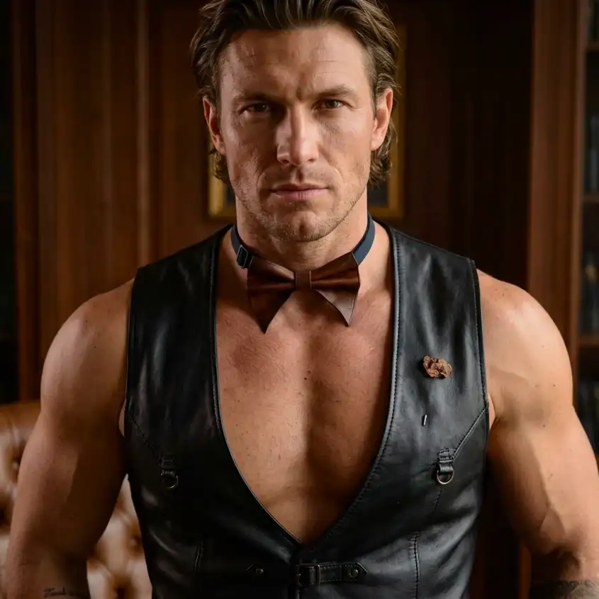 Deri Papyon V-4 Modern Hakiki Deri El Yapımı