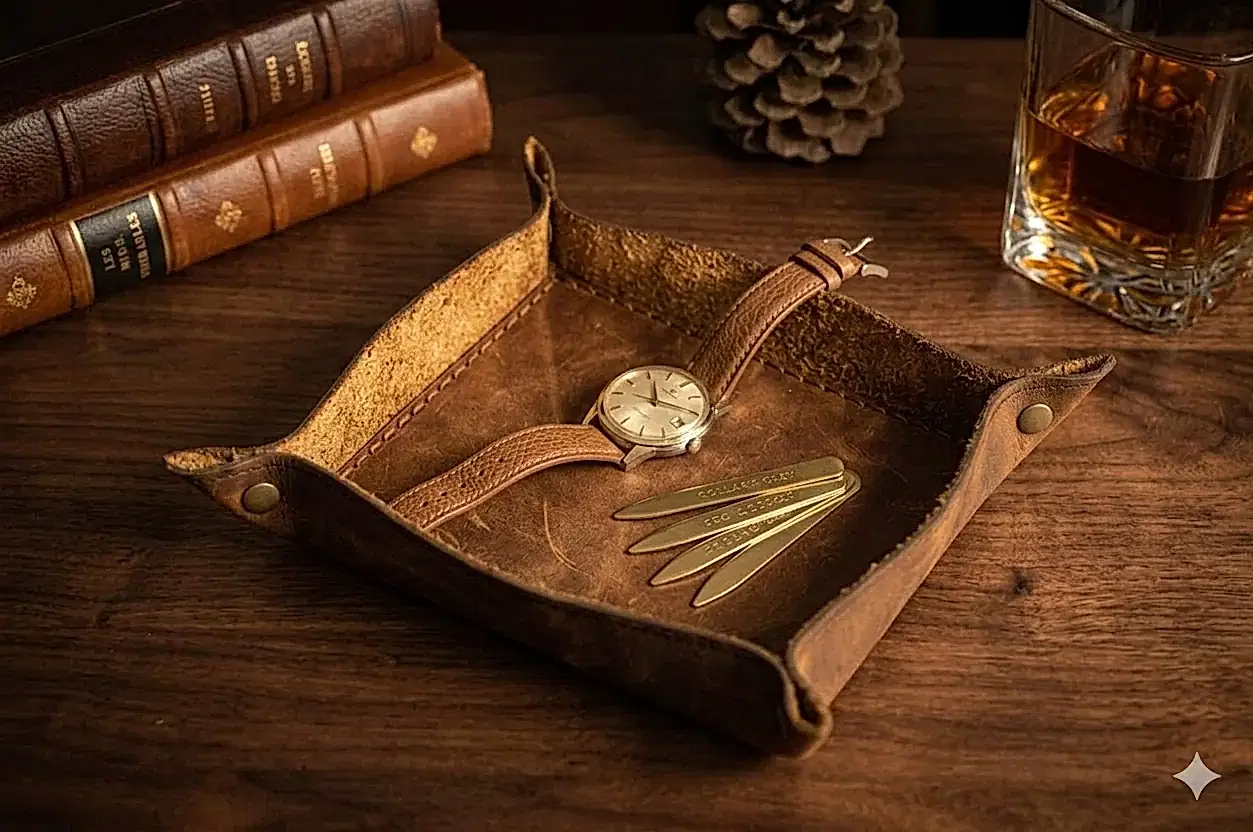 Deri Organizer Sepet Hakiki Deri El Dikişi Dikdörtgen