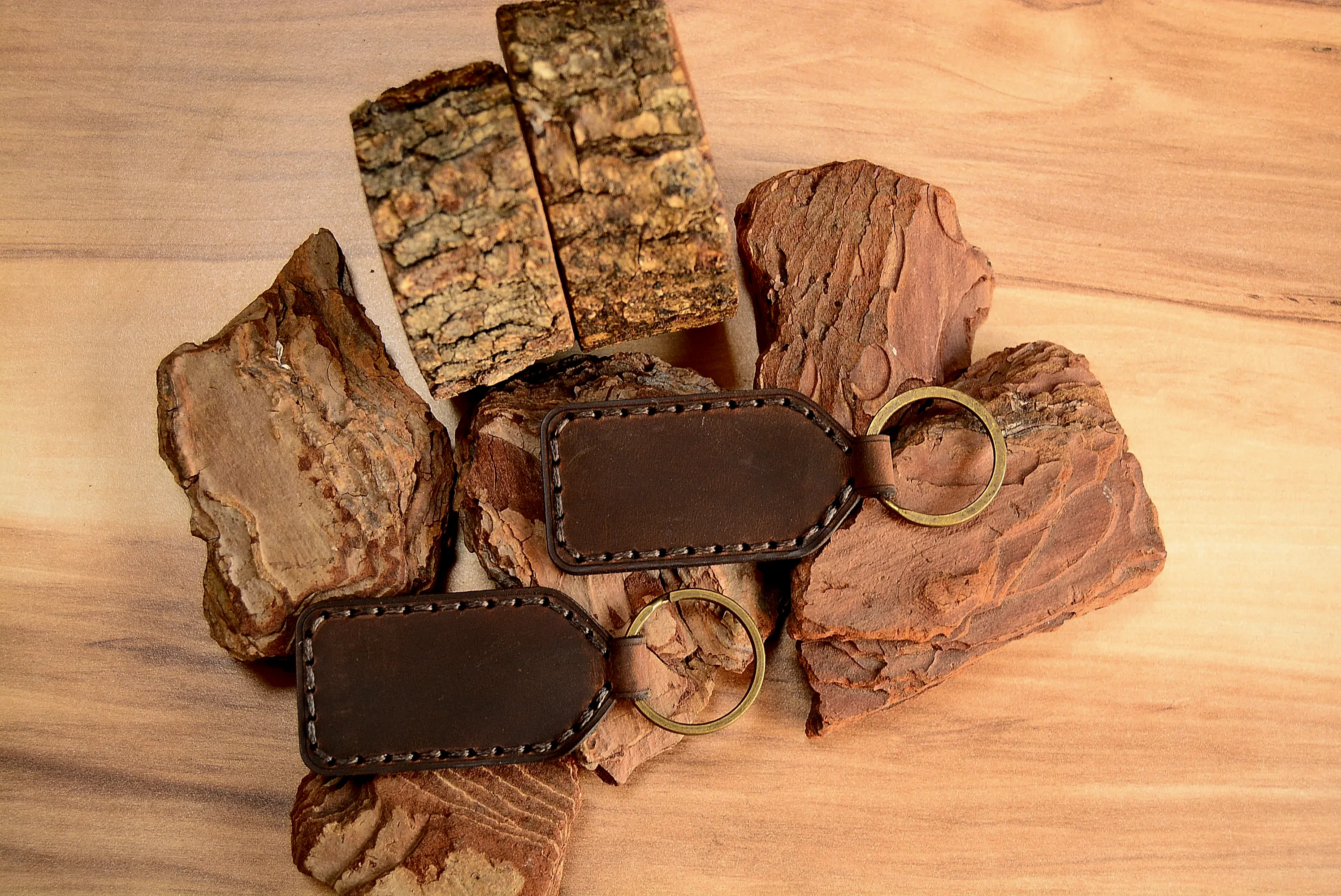 Deri Anahtarlık – V-3 El Dikişli