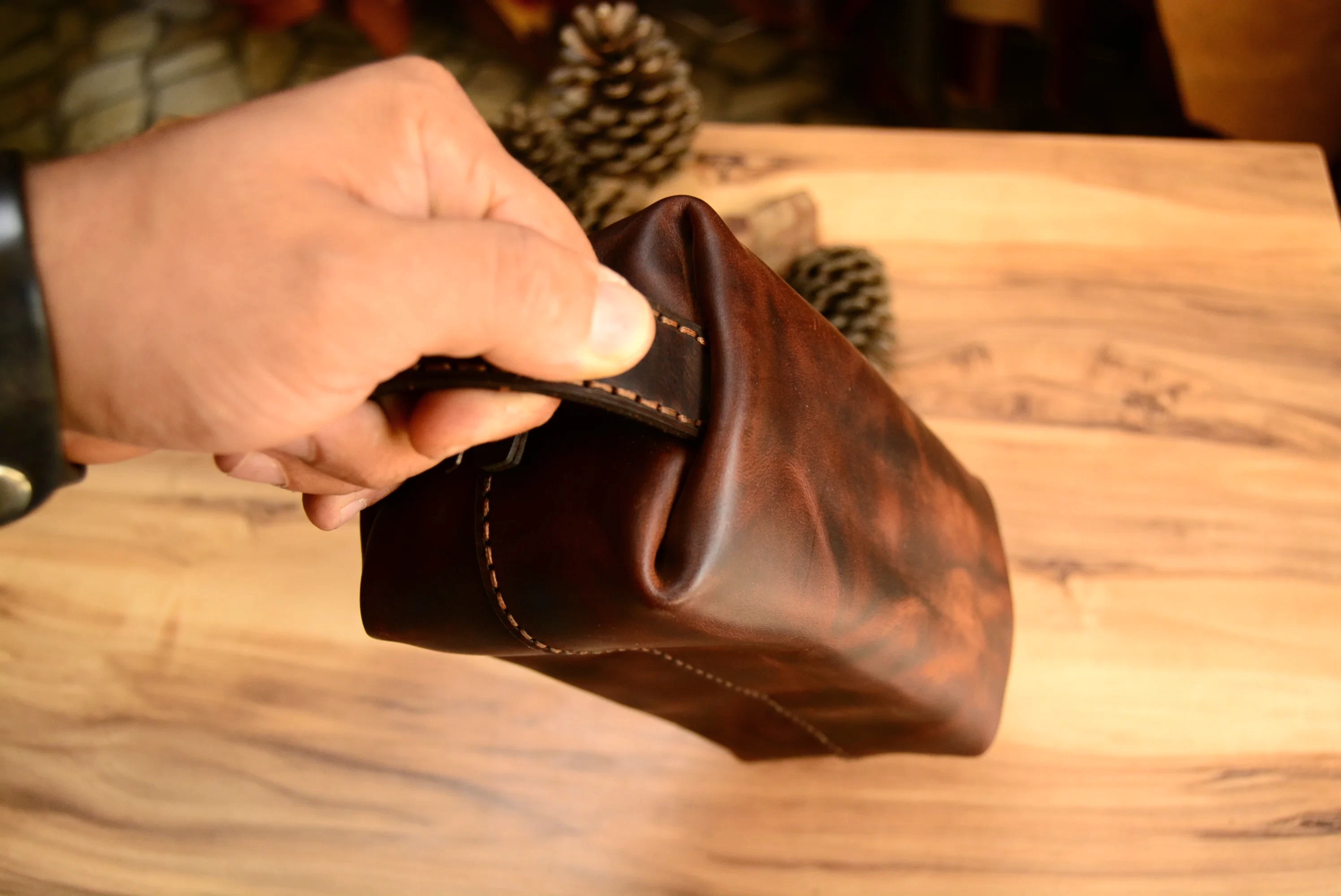 Dopp Kit Çanta El Çantası Hakiki Deri El Yapımı