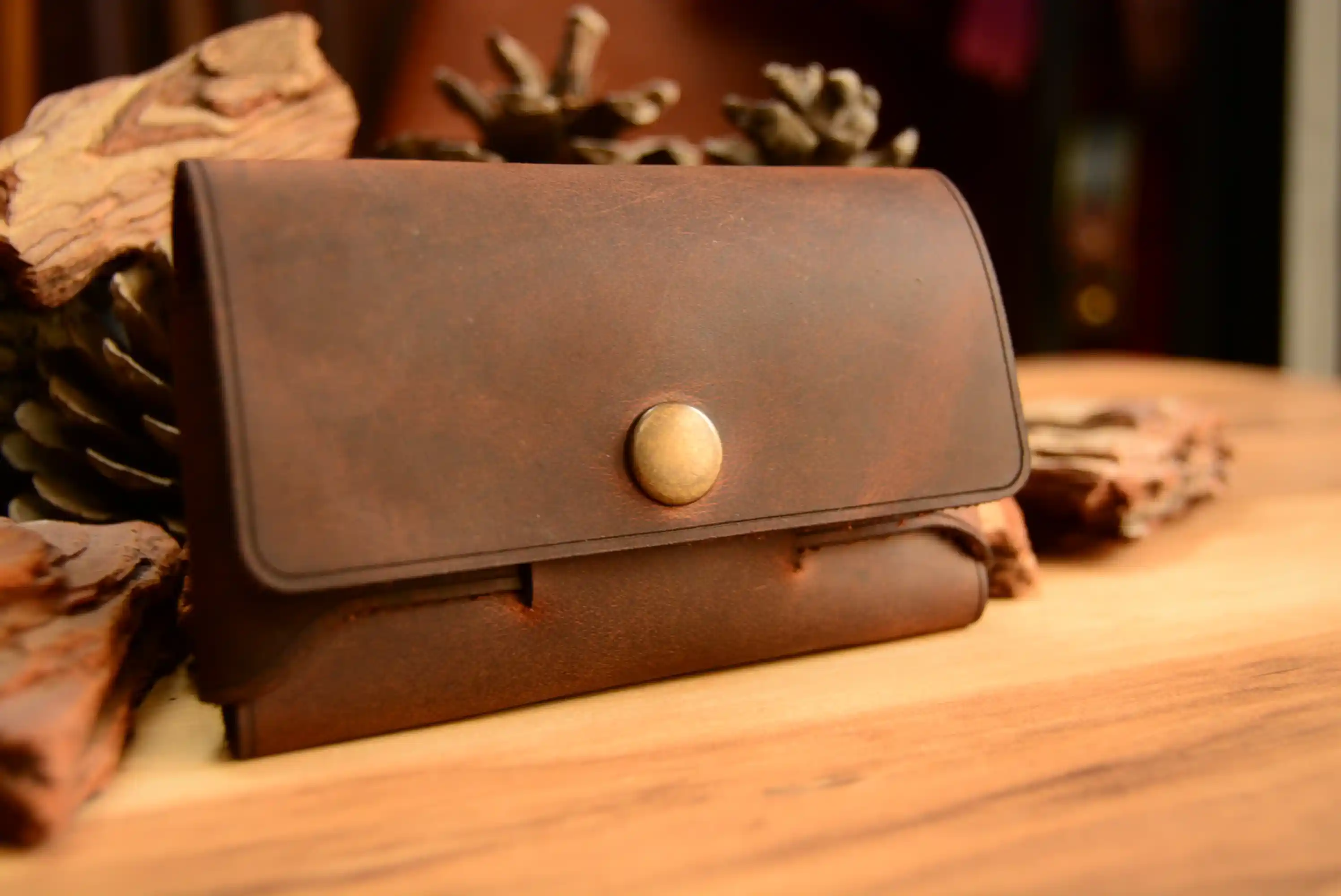 Epafos Kartlık Kapaklı Tasarım Hakiki Deri El Yapımı