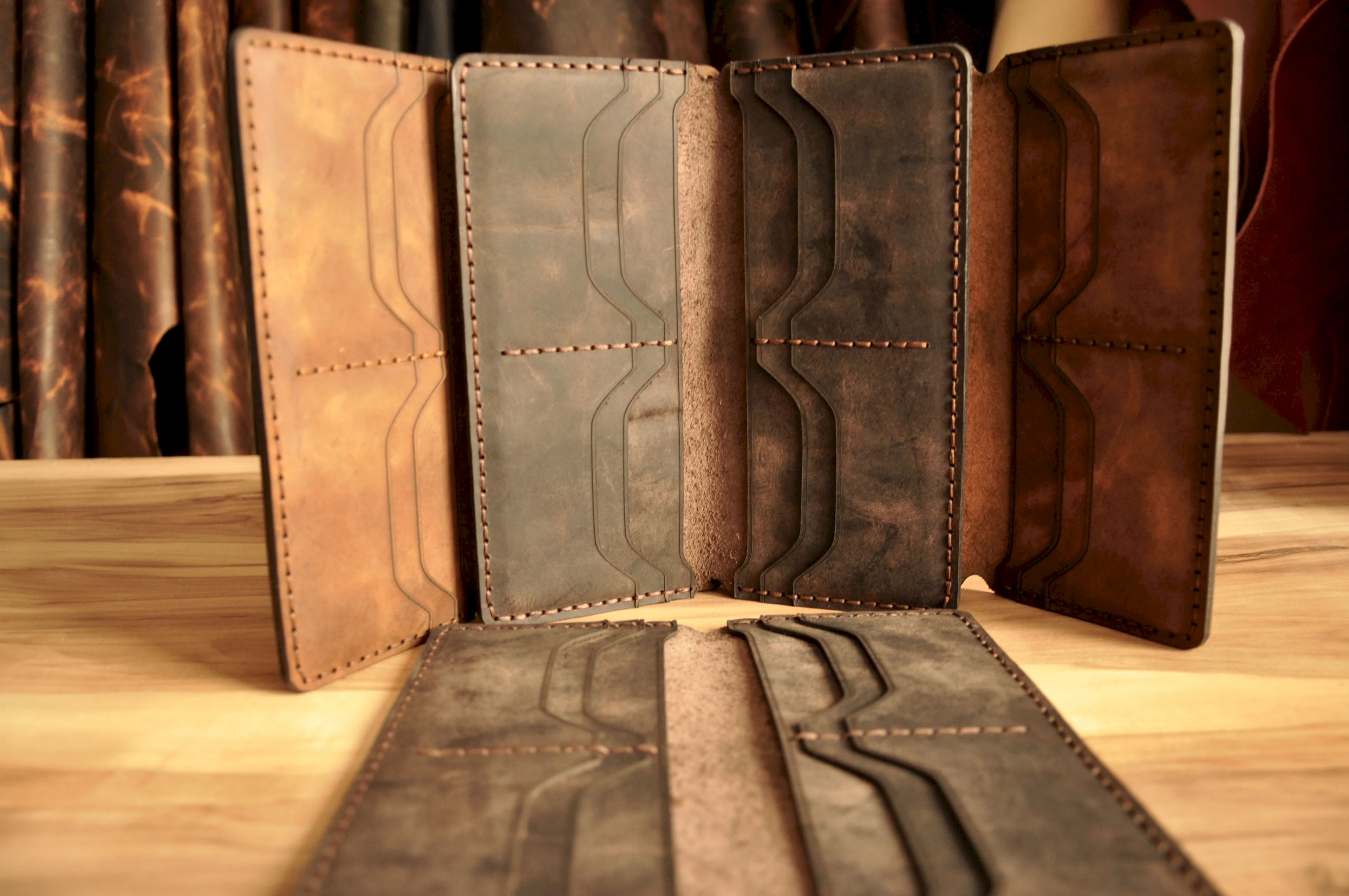 Erebus Uzun Cüzdan Hakiki Deri El Yapımı